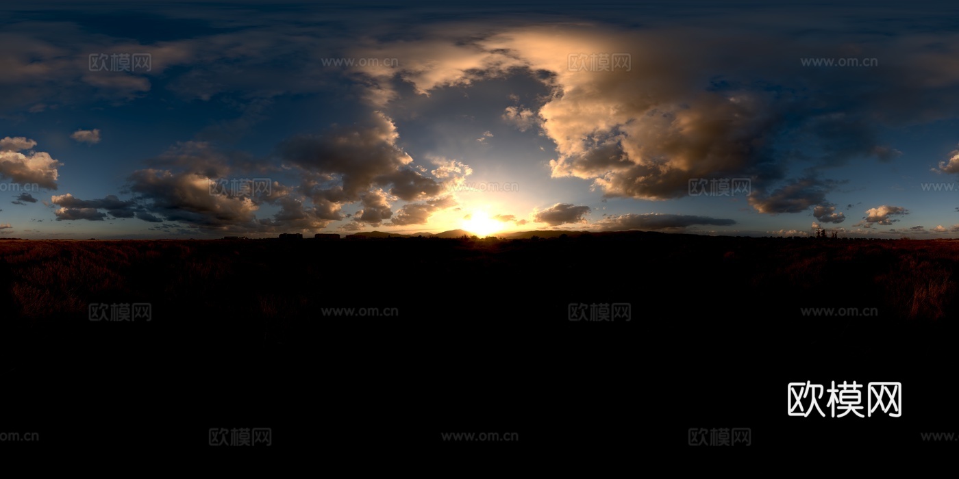 天空日出日落黎明黄昏蓝天白云HDR