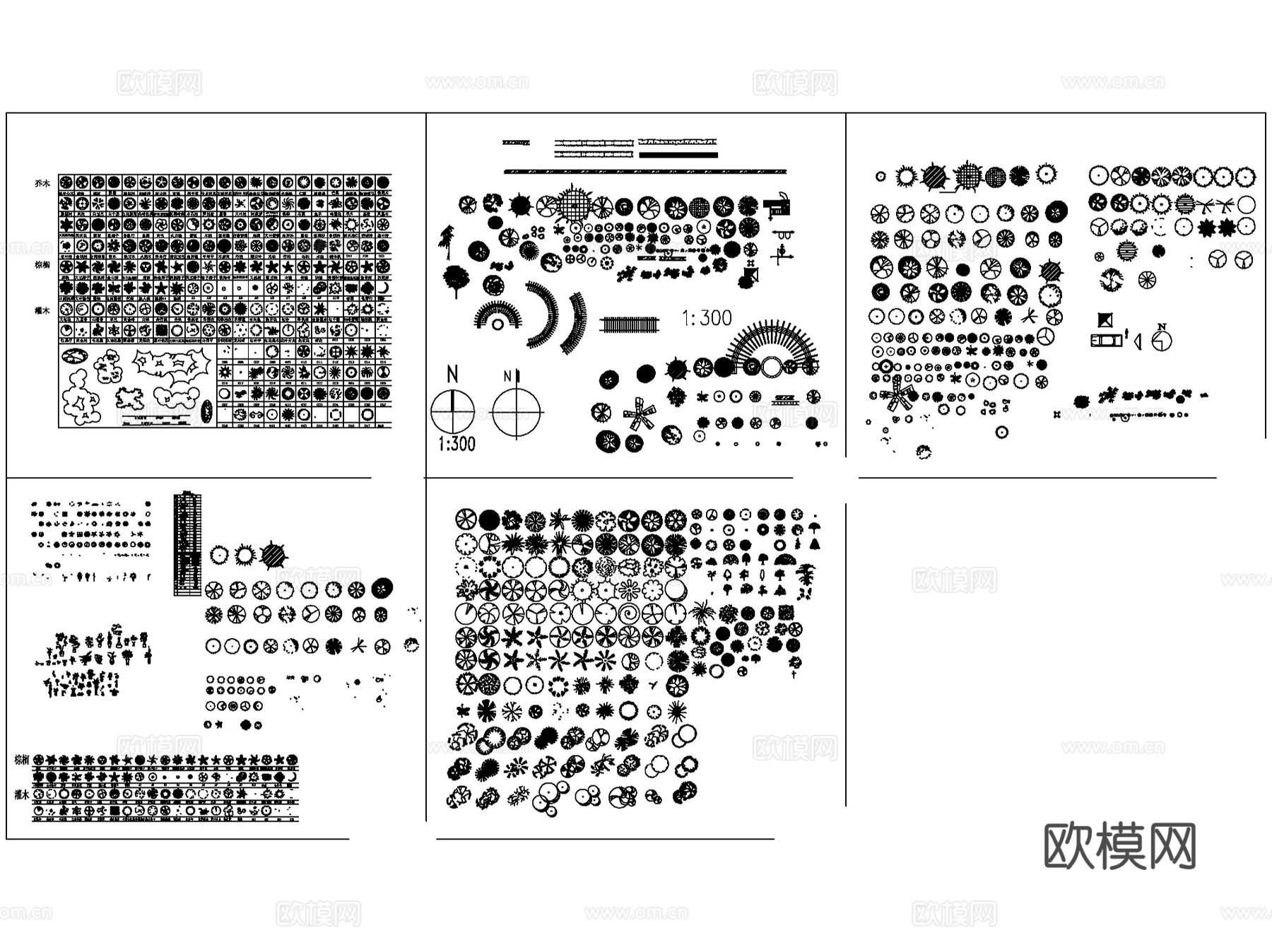常用园林景观素材图块图库CAD施工图集cad施工图