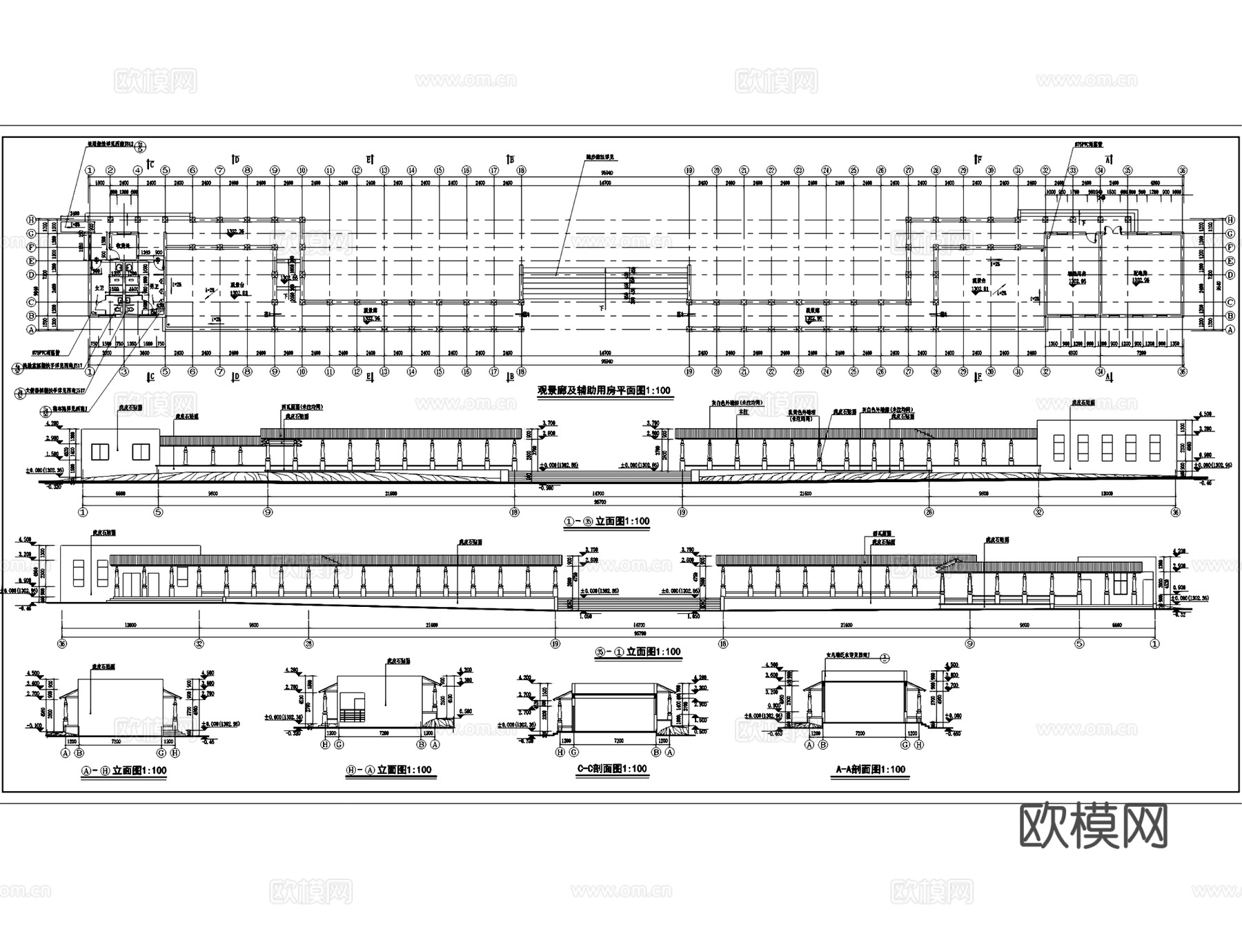 景观休闲廊架花架长廊大样CAD施工图集 70套cad施工图