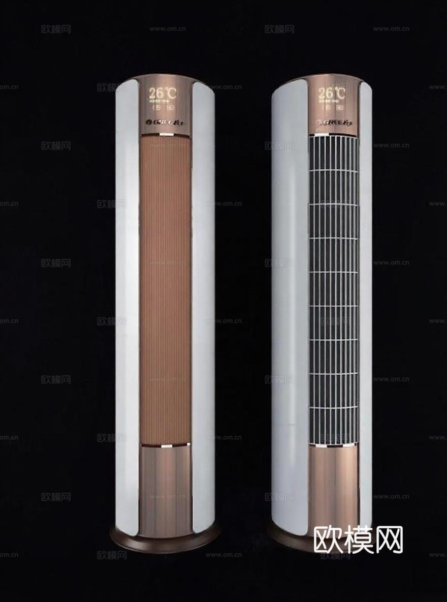 格力立式空调产品展示 智能温控金属格栅设计 高端家电科技感家居商用3D模型免费3d模型下载