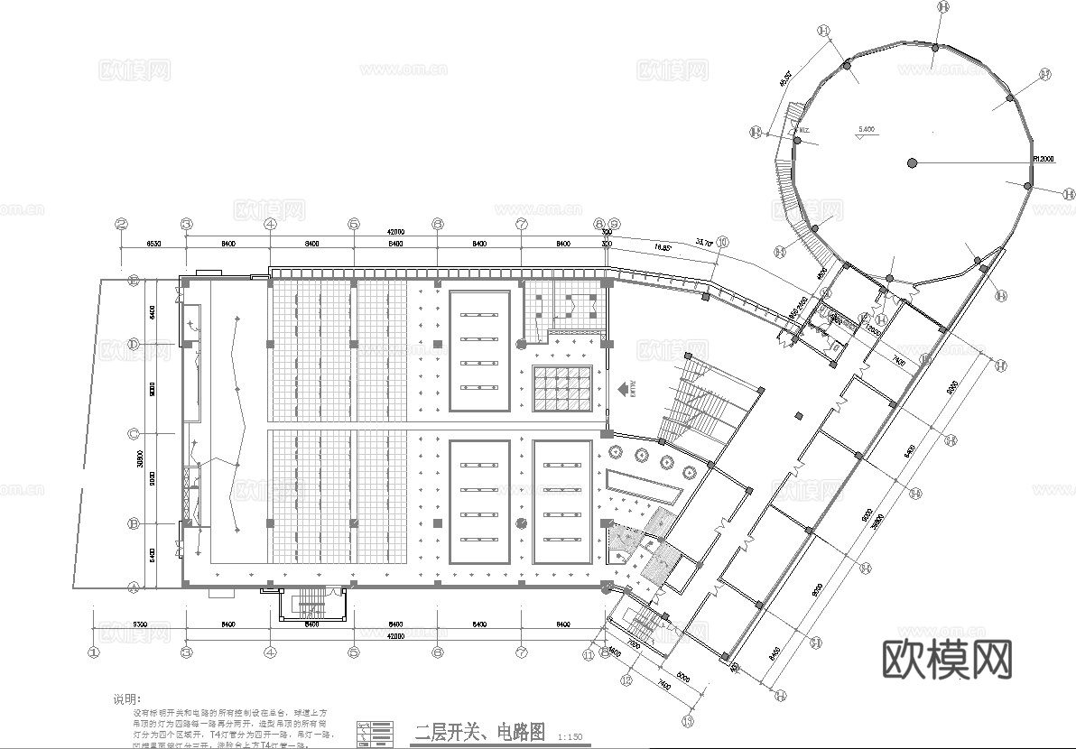 保龄球馆 最新全套施工图合集cad施工图