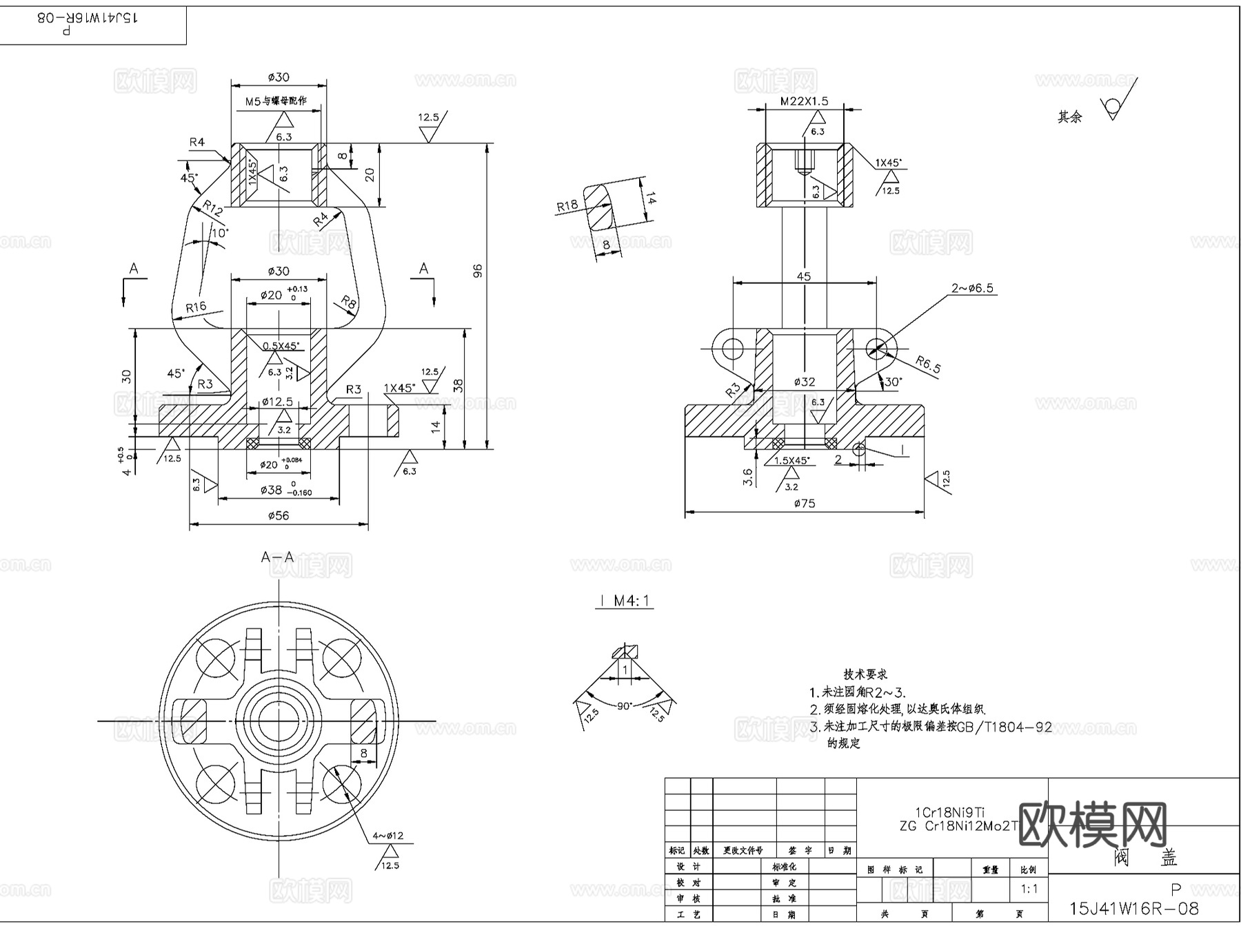 常用阀门截止阀蝶阀CAD施工图集 17种cad施工图