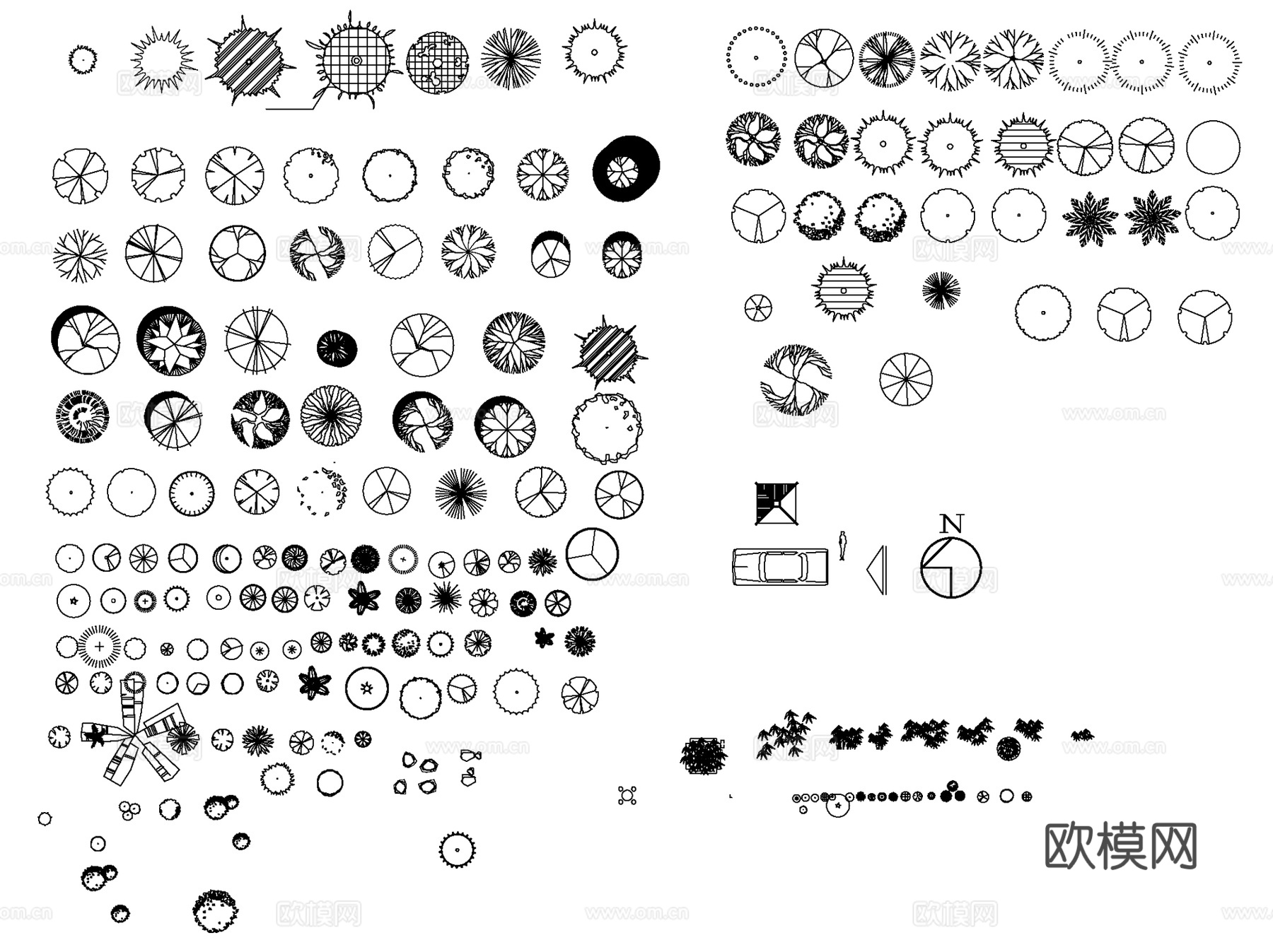 常用园林景观素材图块图库CAD施工图集cad施工图