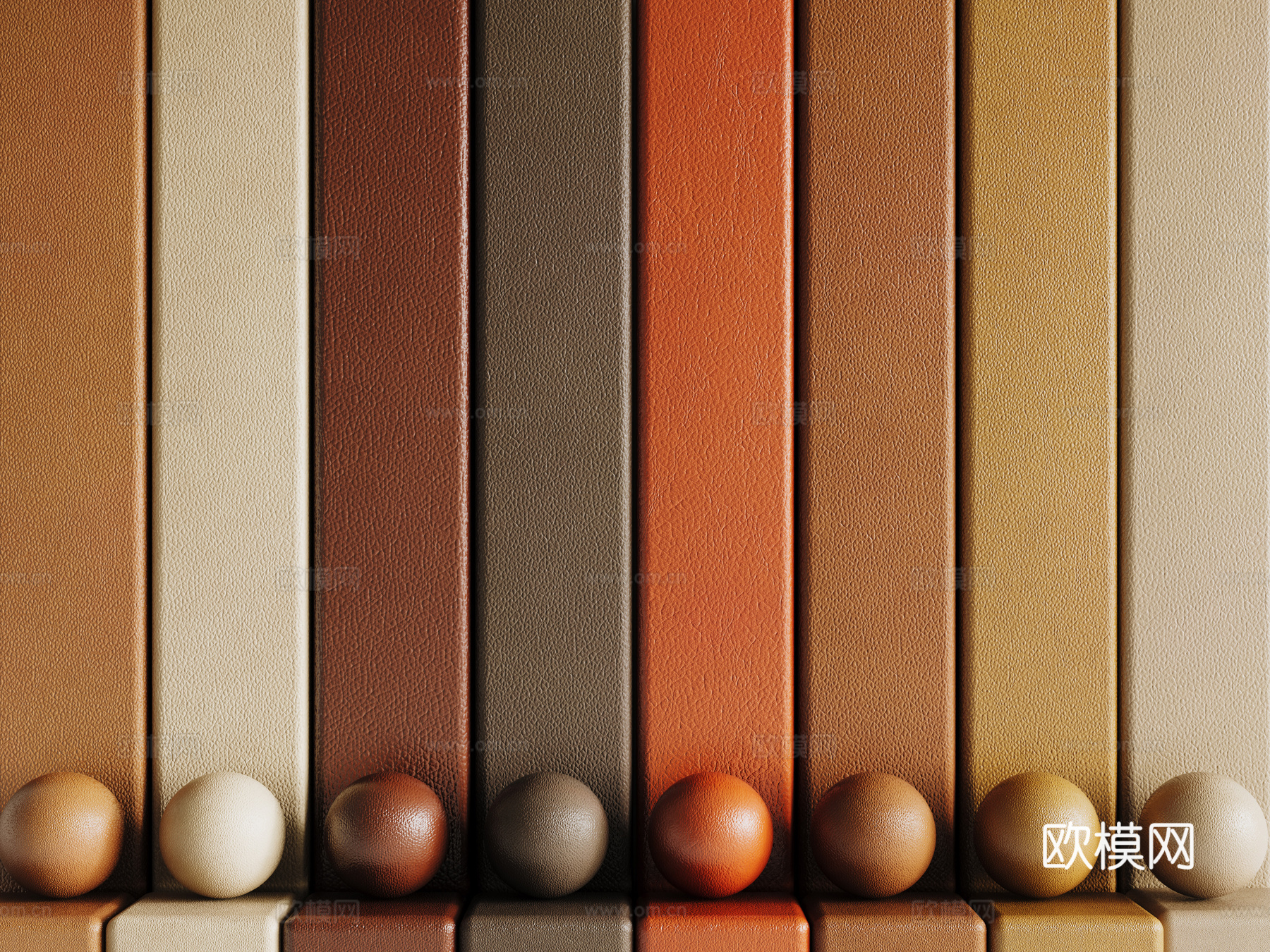 现代皮革 PBR皮革 人造皮su模型