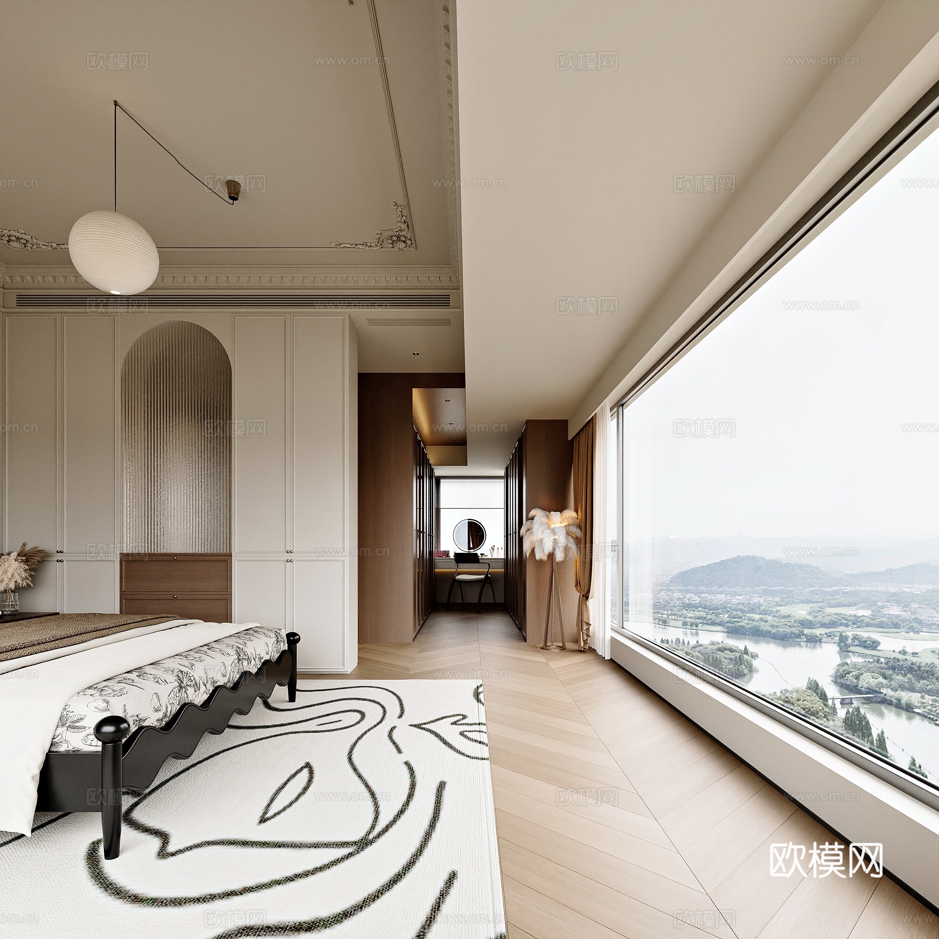 法式风格家居卫生间3d模型下载（渲染图2）