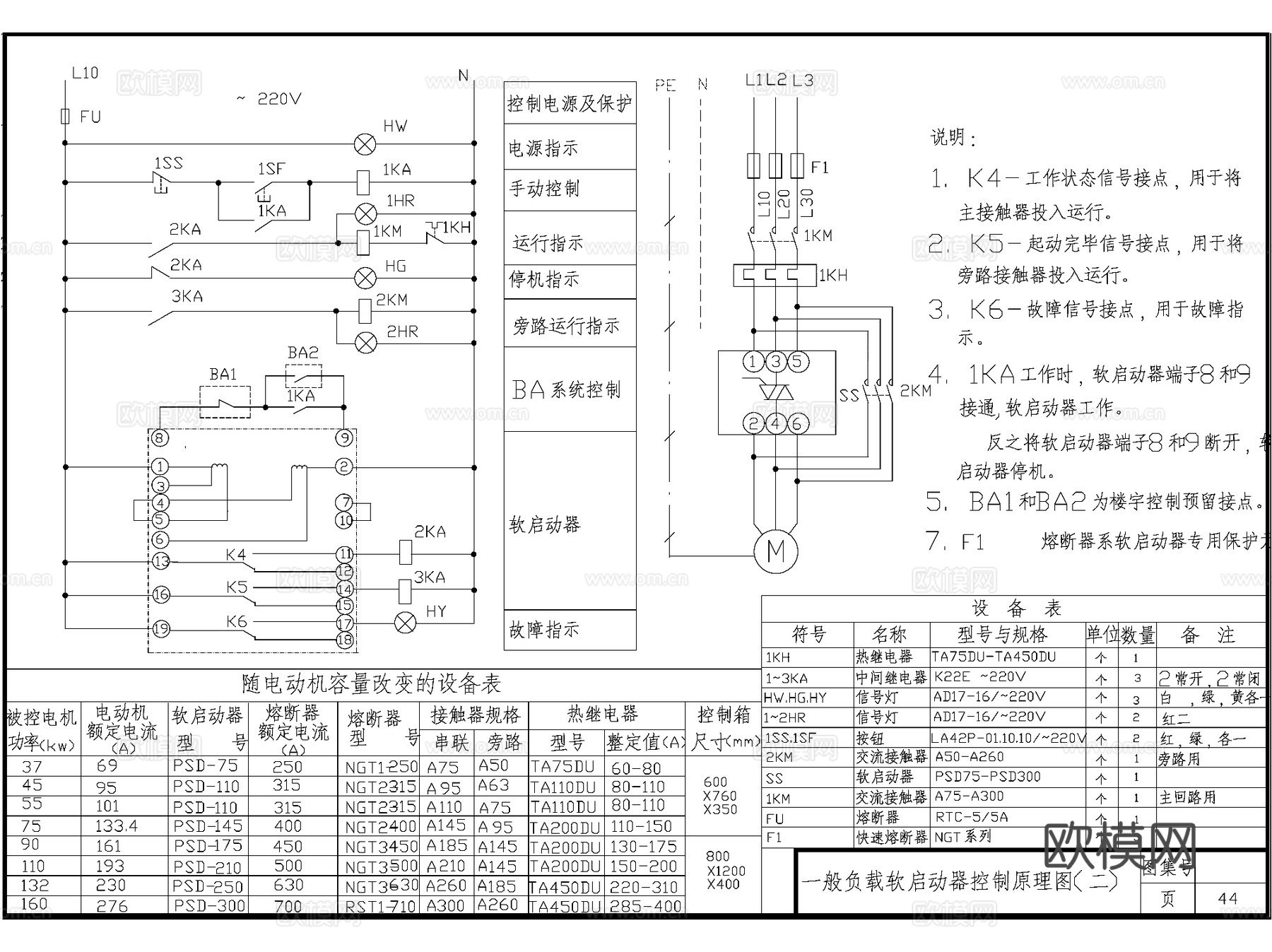 常用电气控制通用原理图CAD施工图集37套cad施工图