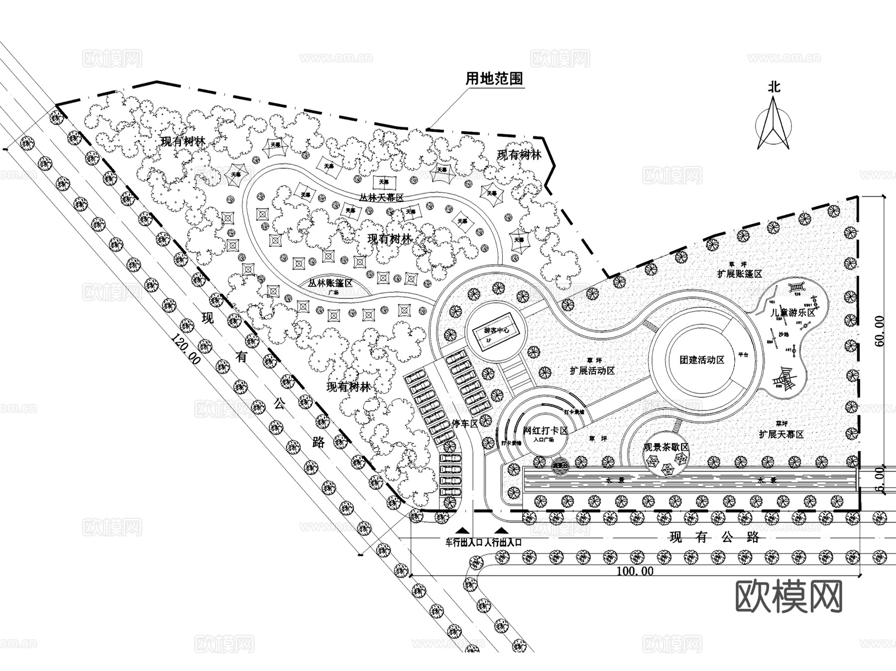 露营房车帐篷营地景观CAD施工图集 9套cad施工图