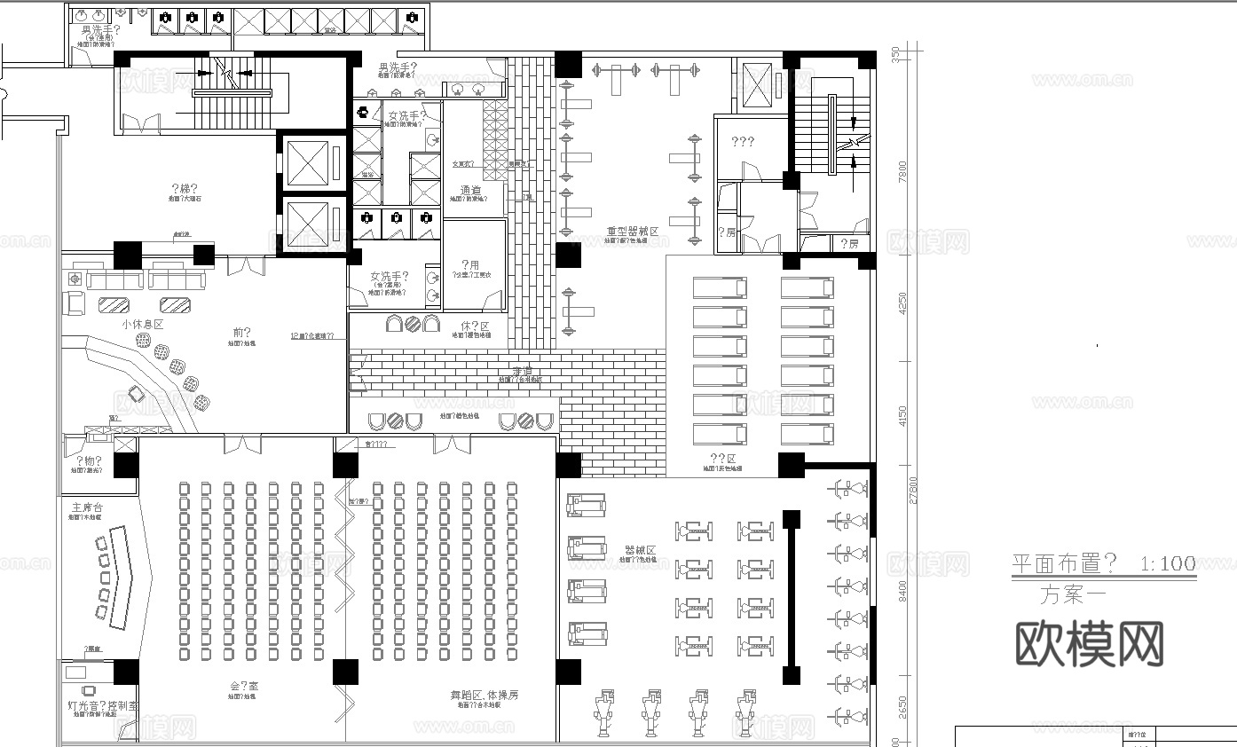 健身房 最新全套施工图合集cad施工图