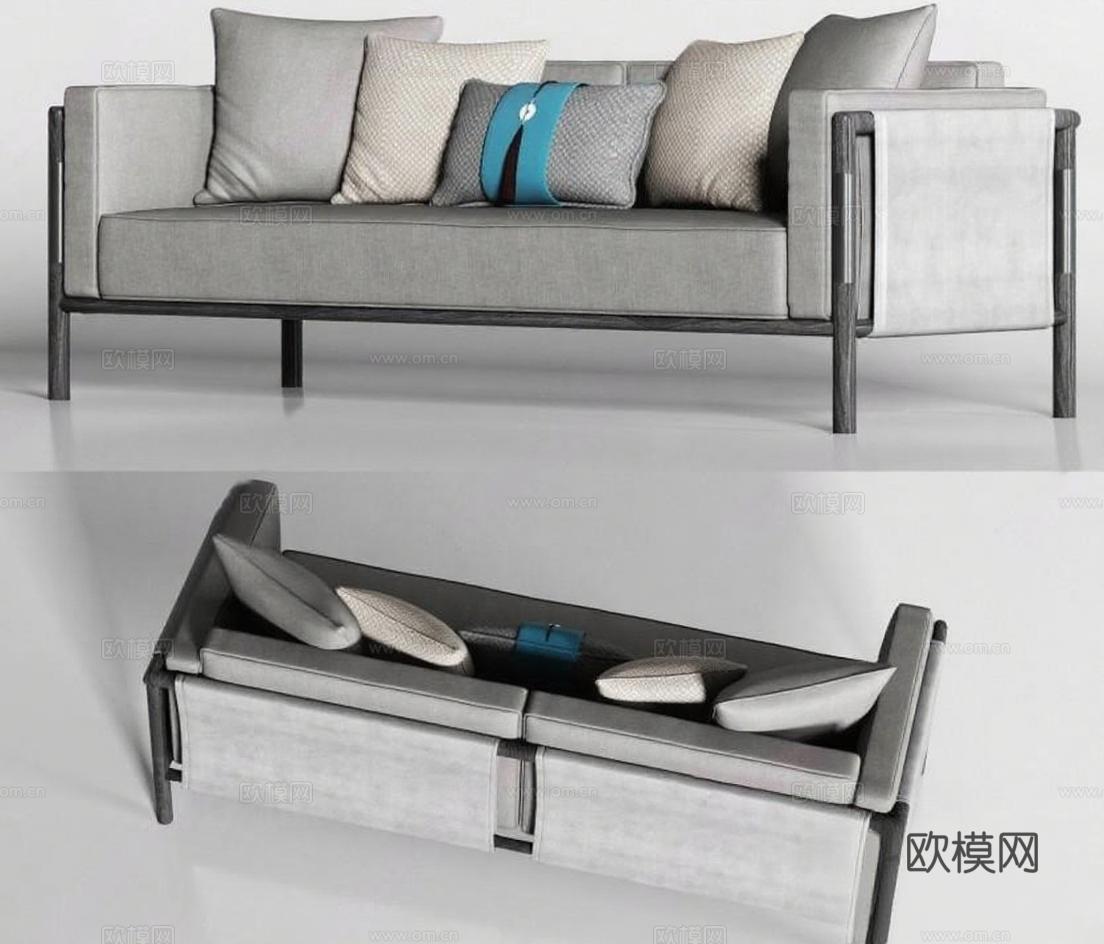 现代简约多功能沙发 客厅储物家具设计 3D模型效果展示免费3d模型