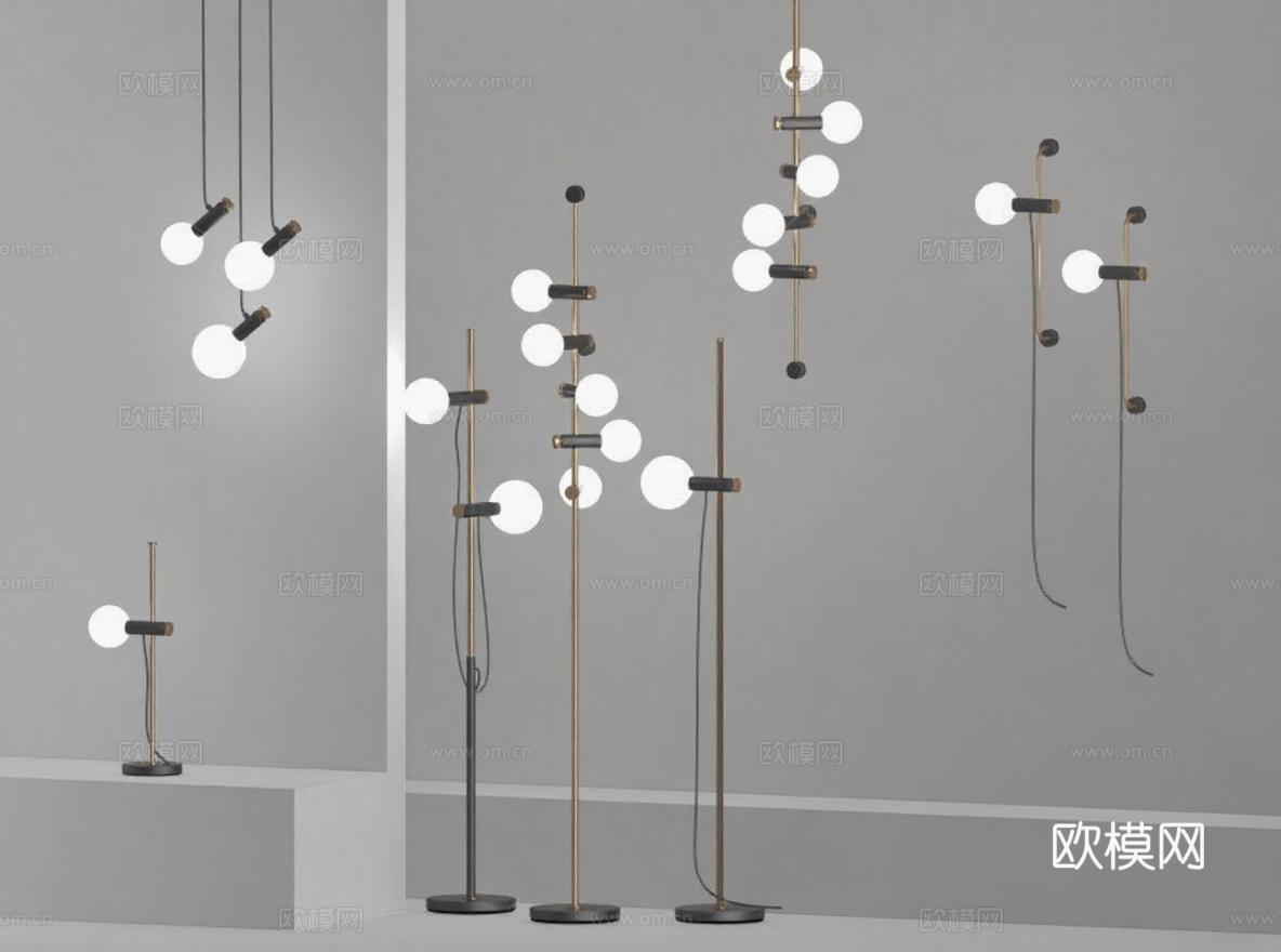 现代简约落地灯 艺术吊灯设计 家居照明灯具展示 商业空间装饰灵感免费3d模型