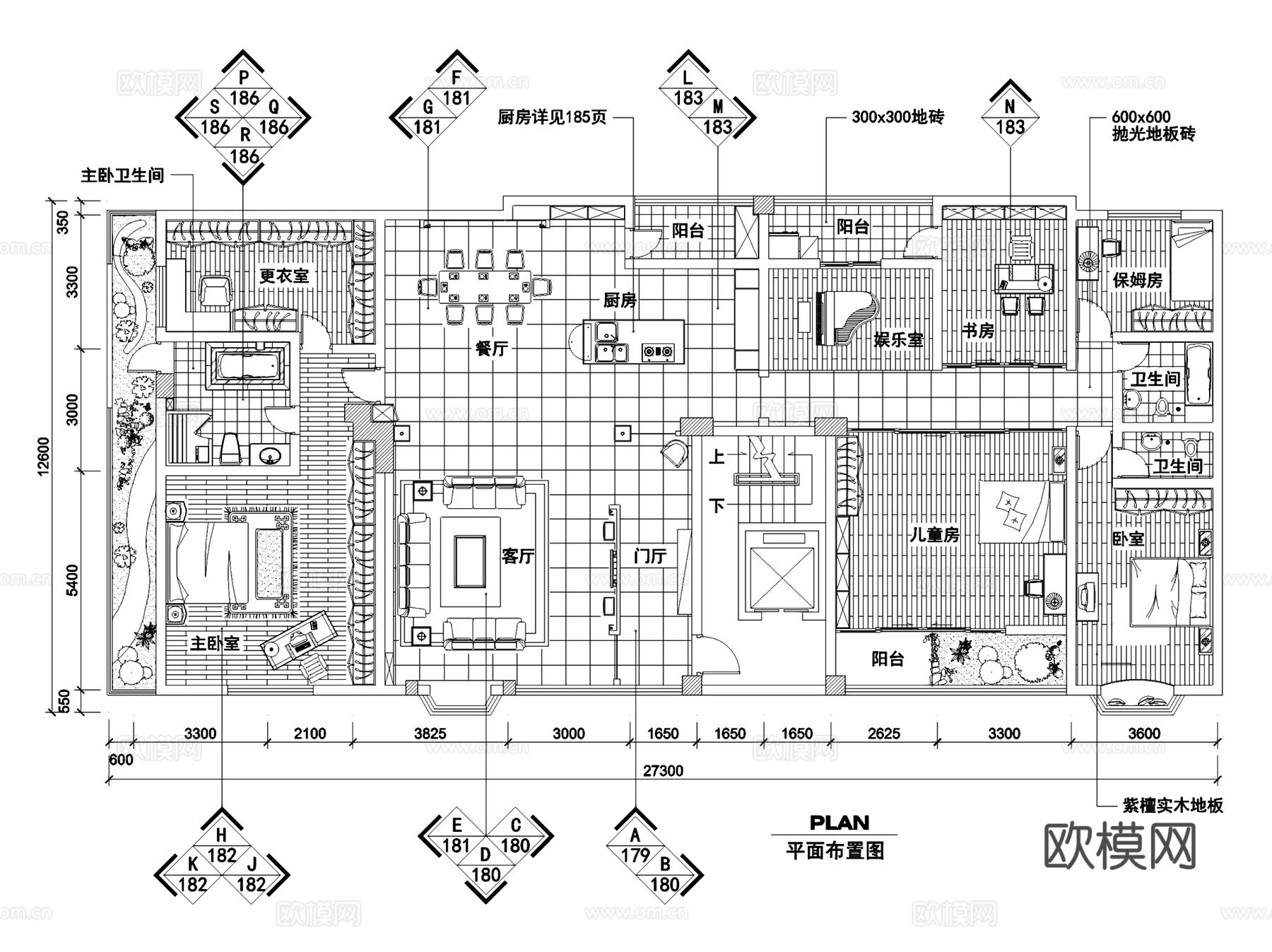 多居室各风格室内装饰CAD施工图集 5套cad施工图