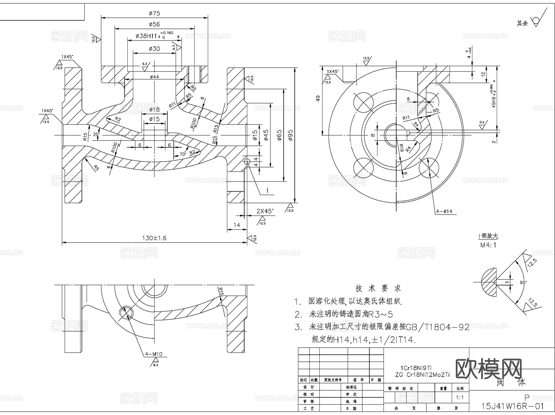 常用阀门截止阀蝶阀CAD施工图集 17种cad施工图