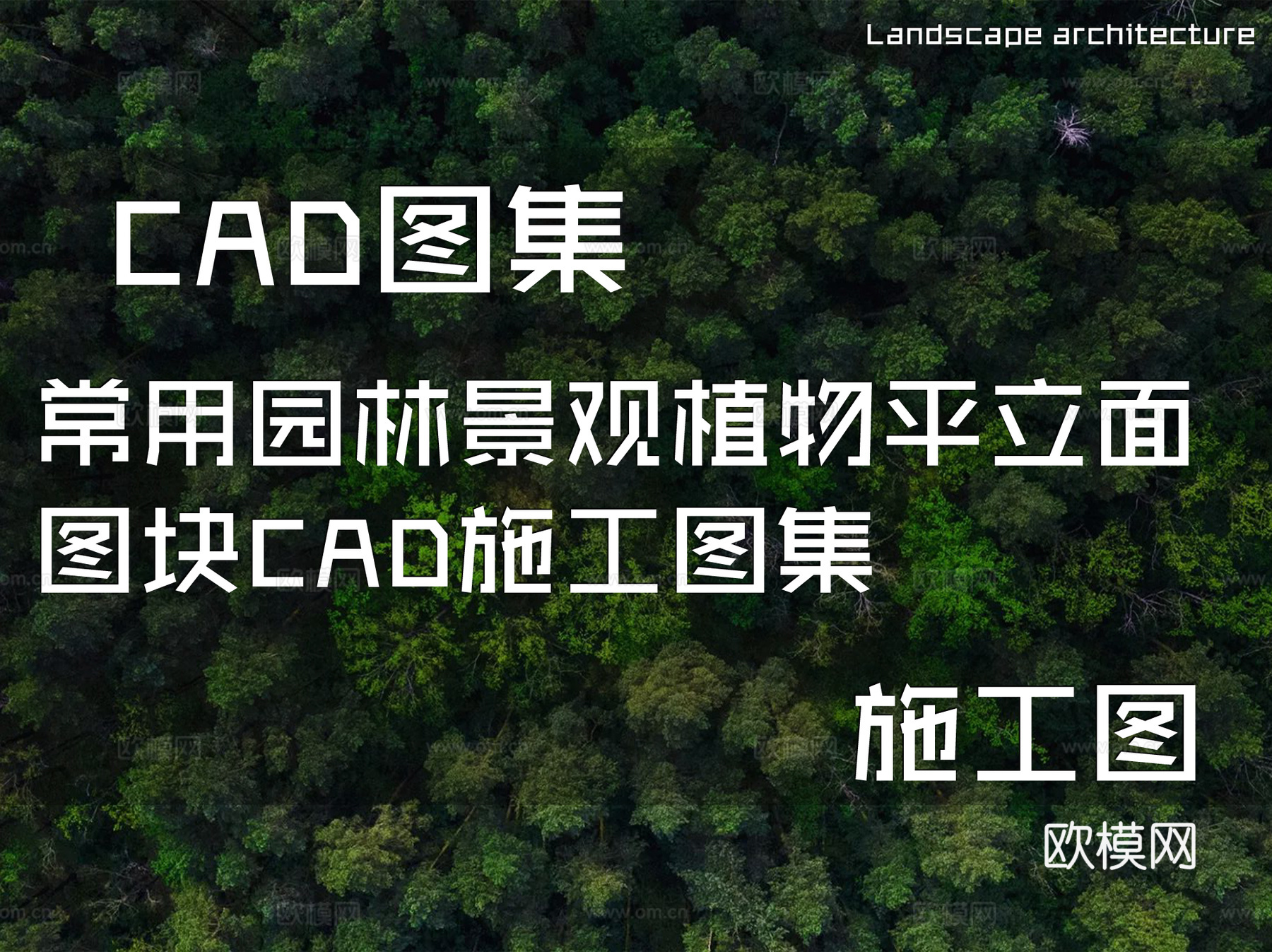 常用园林景观植物平立面图块CAD施工图集cad施工图