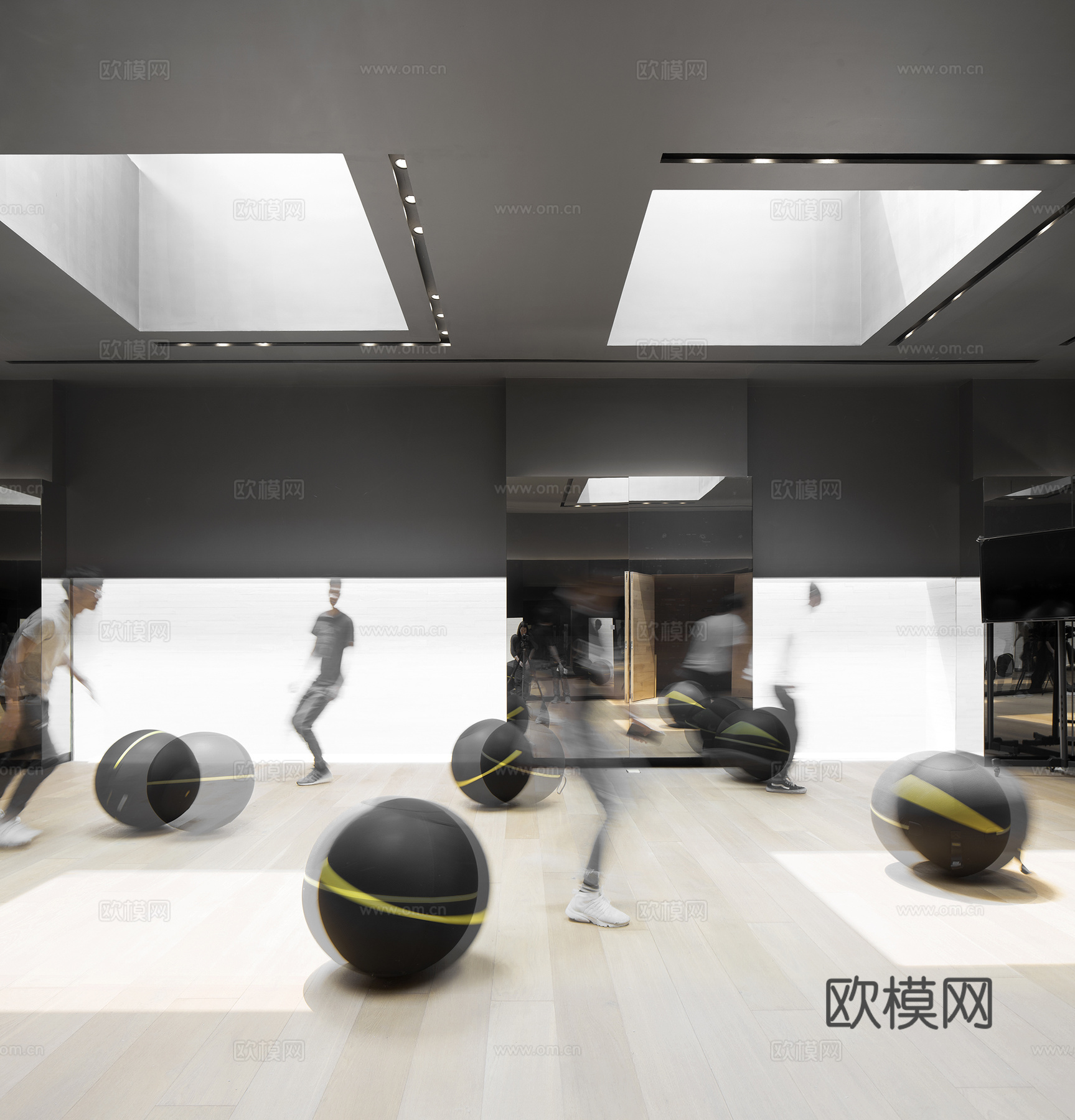 健身房 最新全套施工图 效果图合集cad施工图