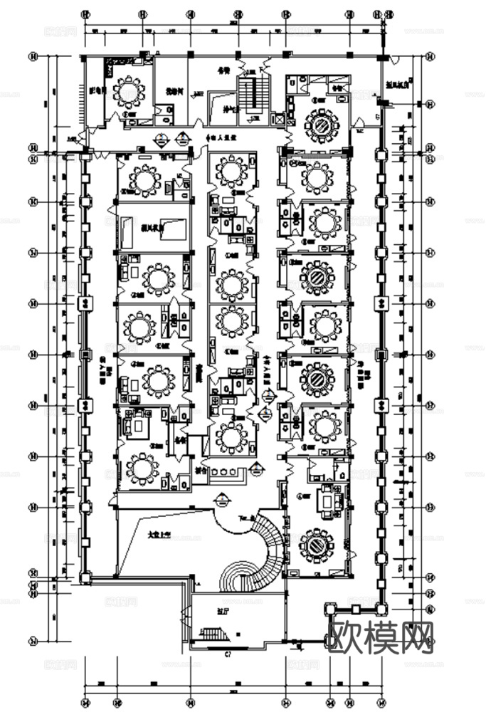 31套中餐厅餐饮空间室内装饰装修CAD施工图最新整理合集cad施工图