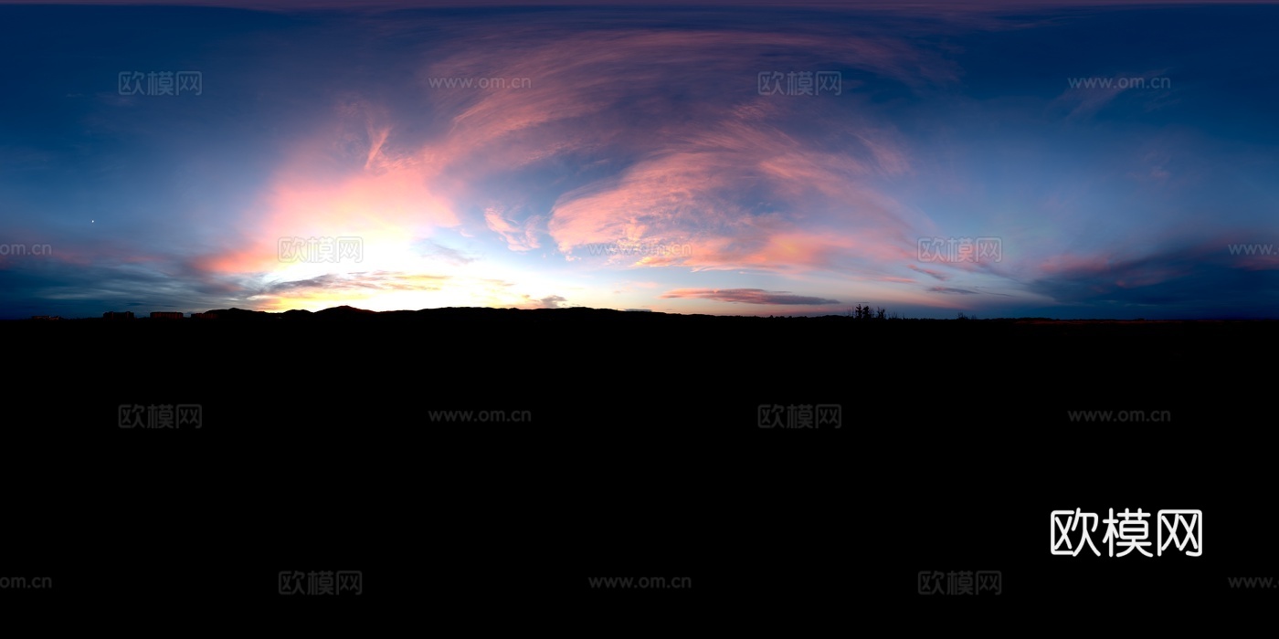 天空日出日落黎明黄昏蓝天白云HDR