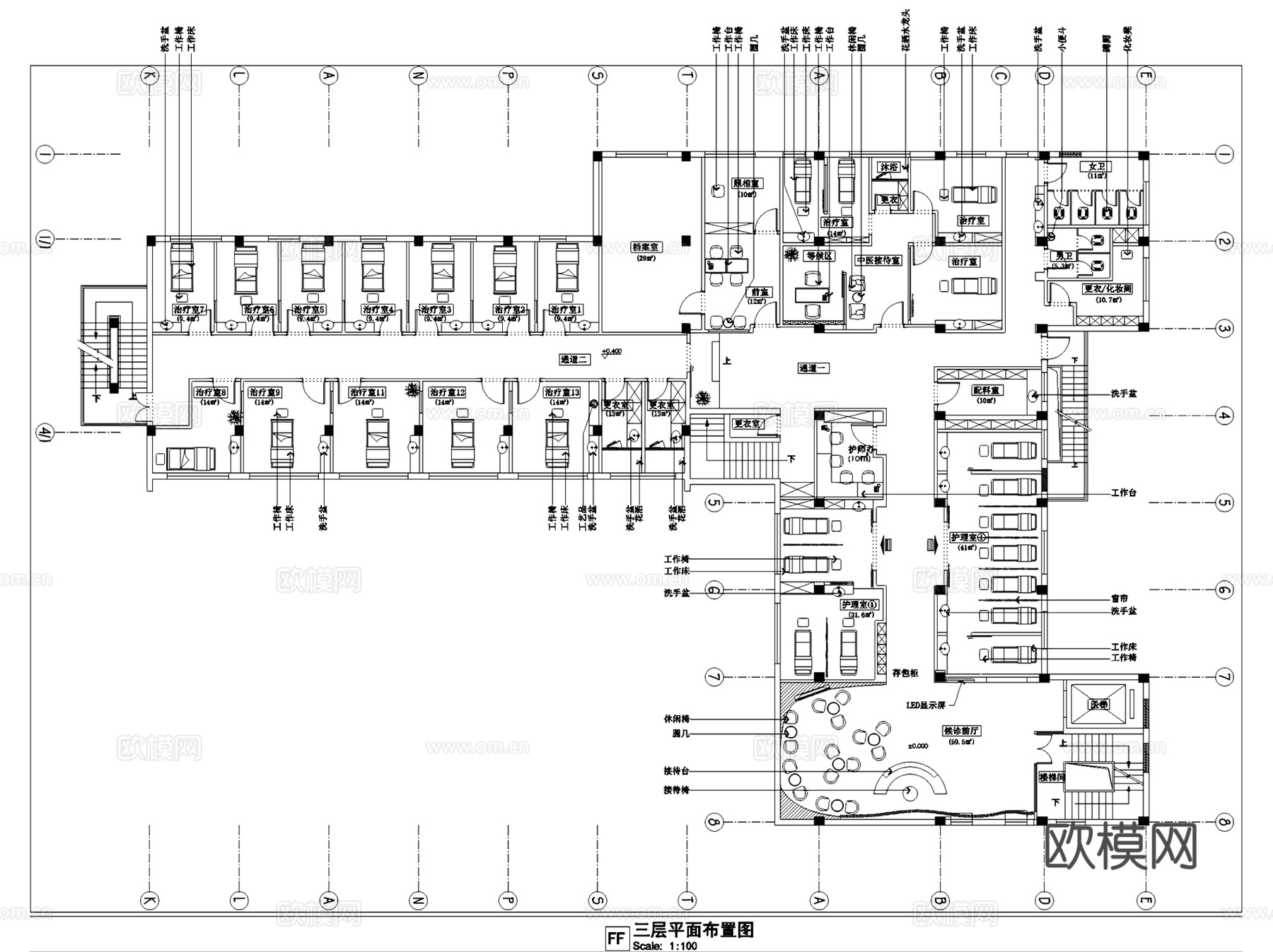 深圳美莱医疗美容医院室内装饰CAD施工图全套cad施工图