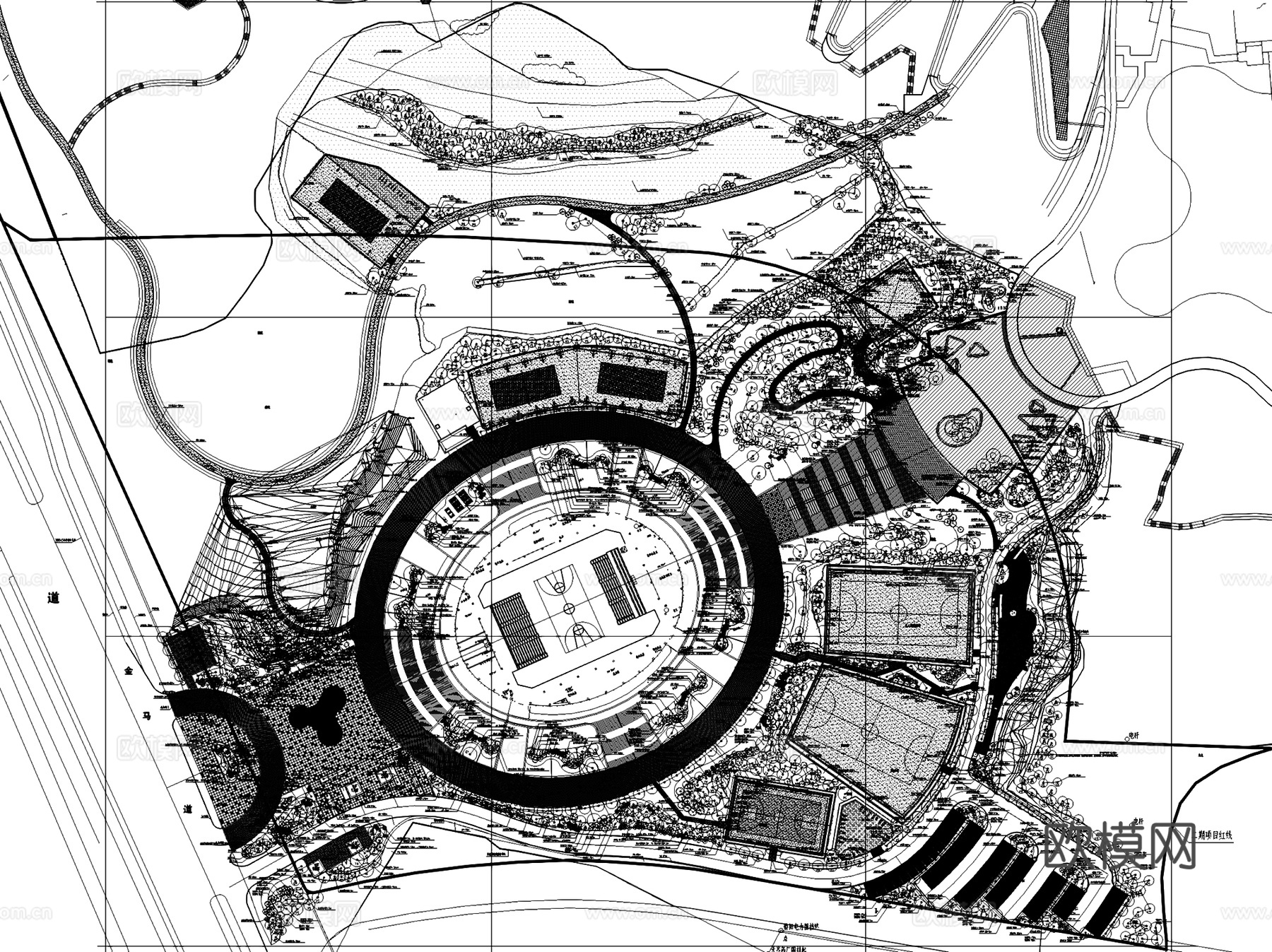 清镇广大城体育文化公园景观CAD施工图全套cad施工图cad施工图