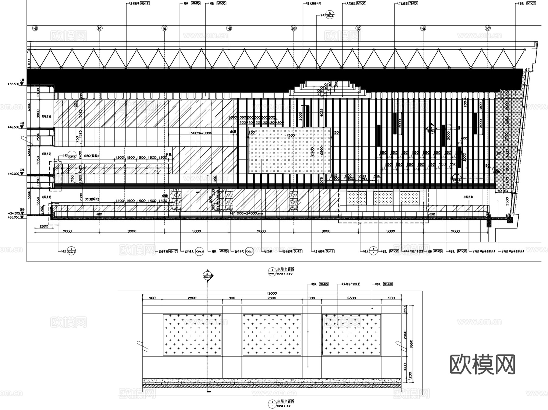 青岛华润万象城购物中心室内装饰CAD施工图全套cad施工图
