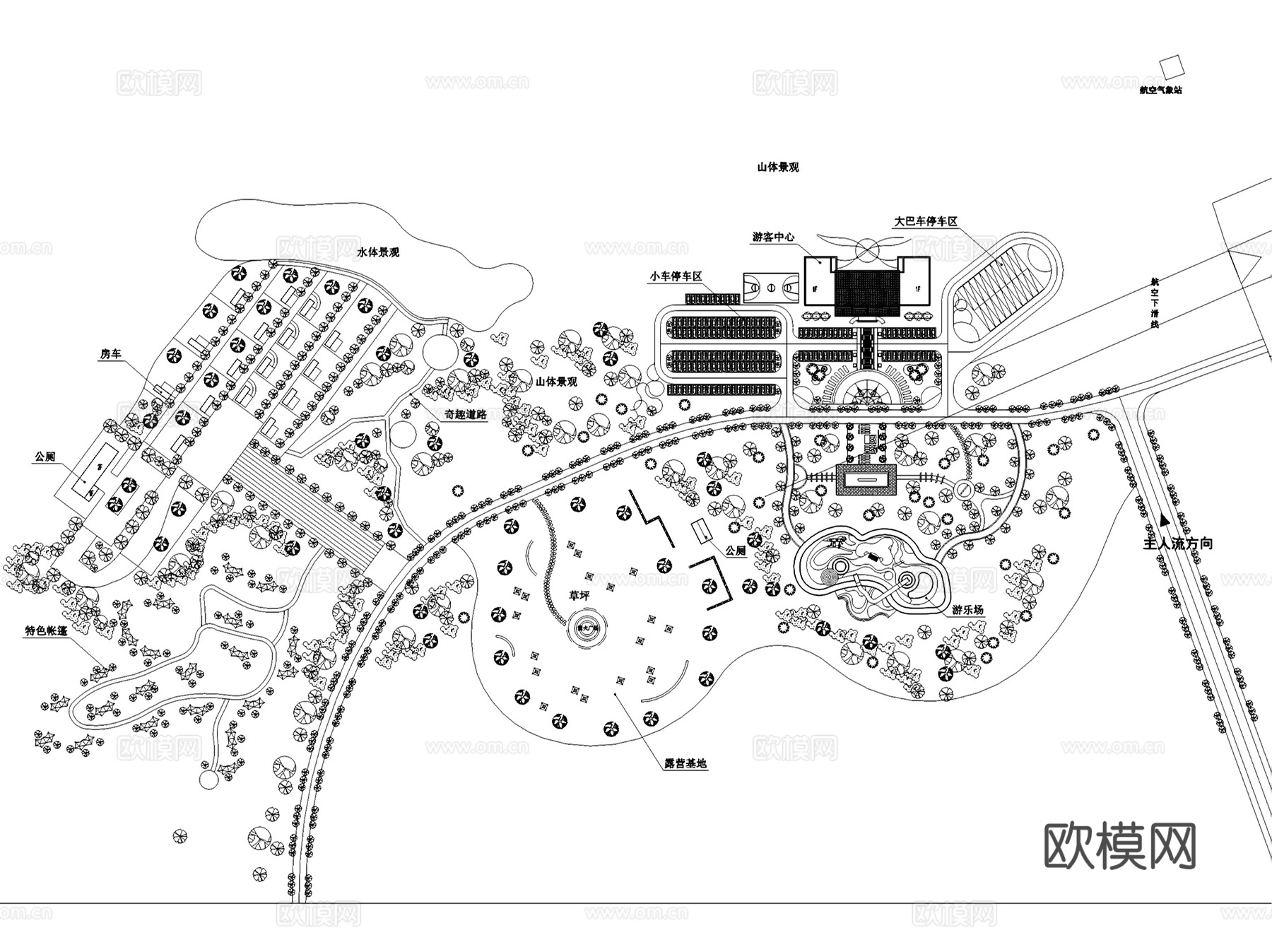 露营房车帐篷营地景观CAD施工图集 9套cad施工图