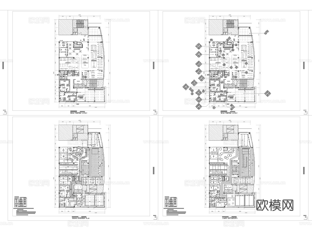 健身房 最新全套施工图 效果图合集cad施工图