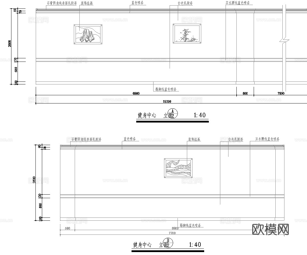 健身房 最新全套施工图合集cad施工图