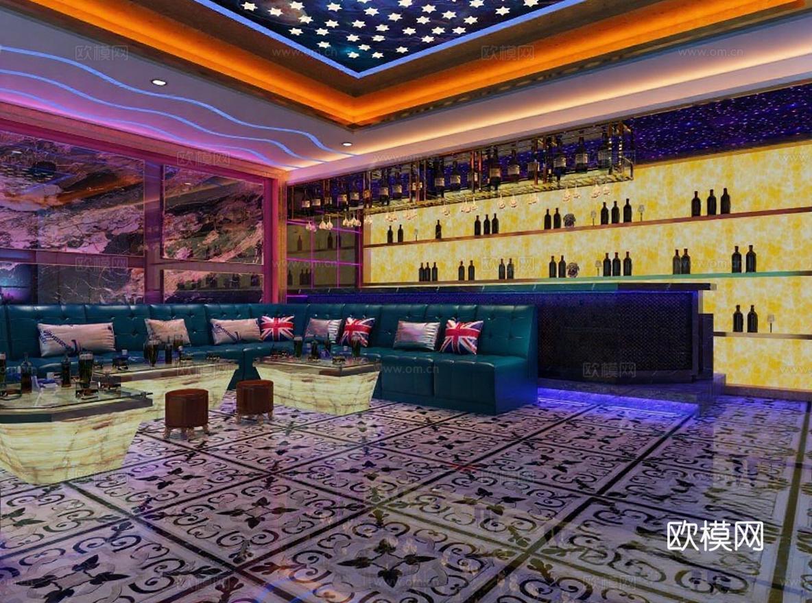 奢华KTV包厢设计 高端酒吧室内装修 夜生活娱乐场所空间设计案例免费3d模型