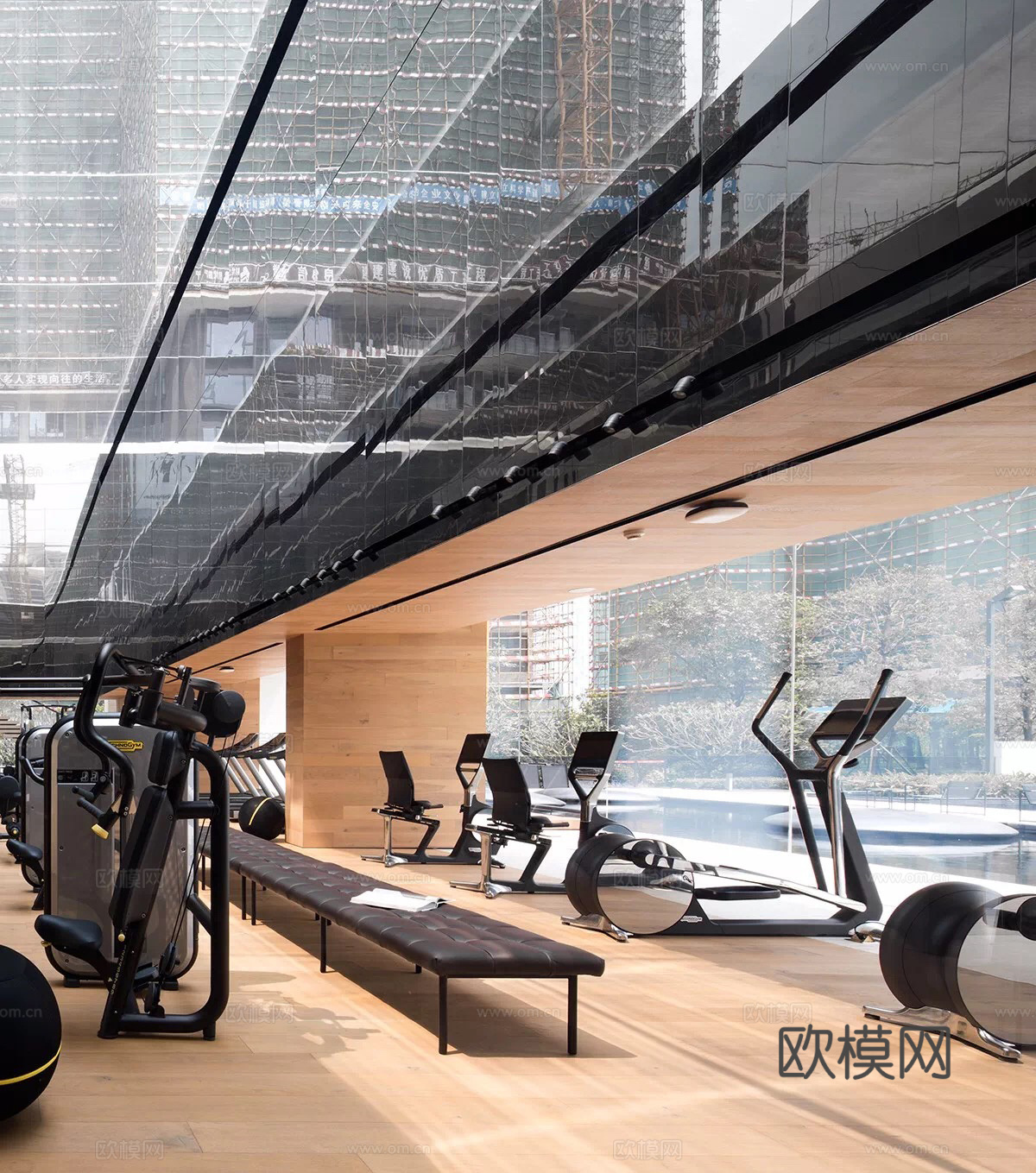 健身房 最新全套施工图 效果图合集cad施工图