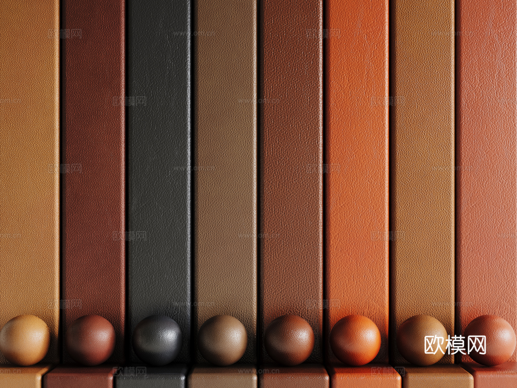现代皮革 PBR皮革 人造皮su模型