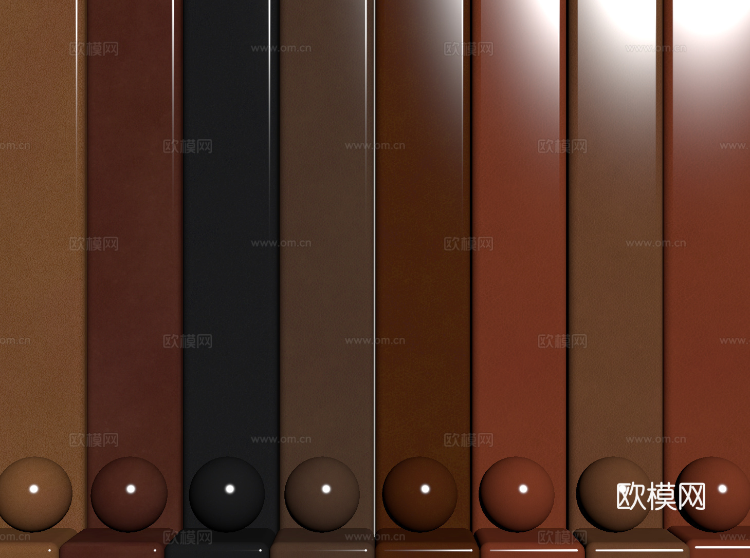 现代皮革 PBR皮革 人造皮su模型