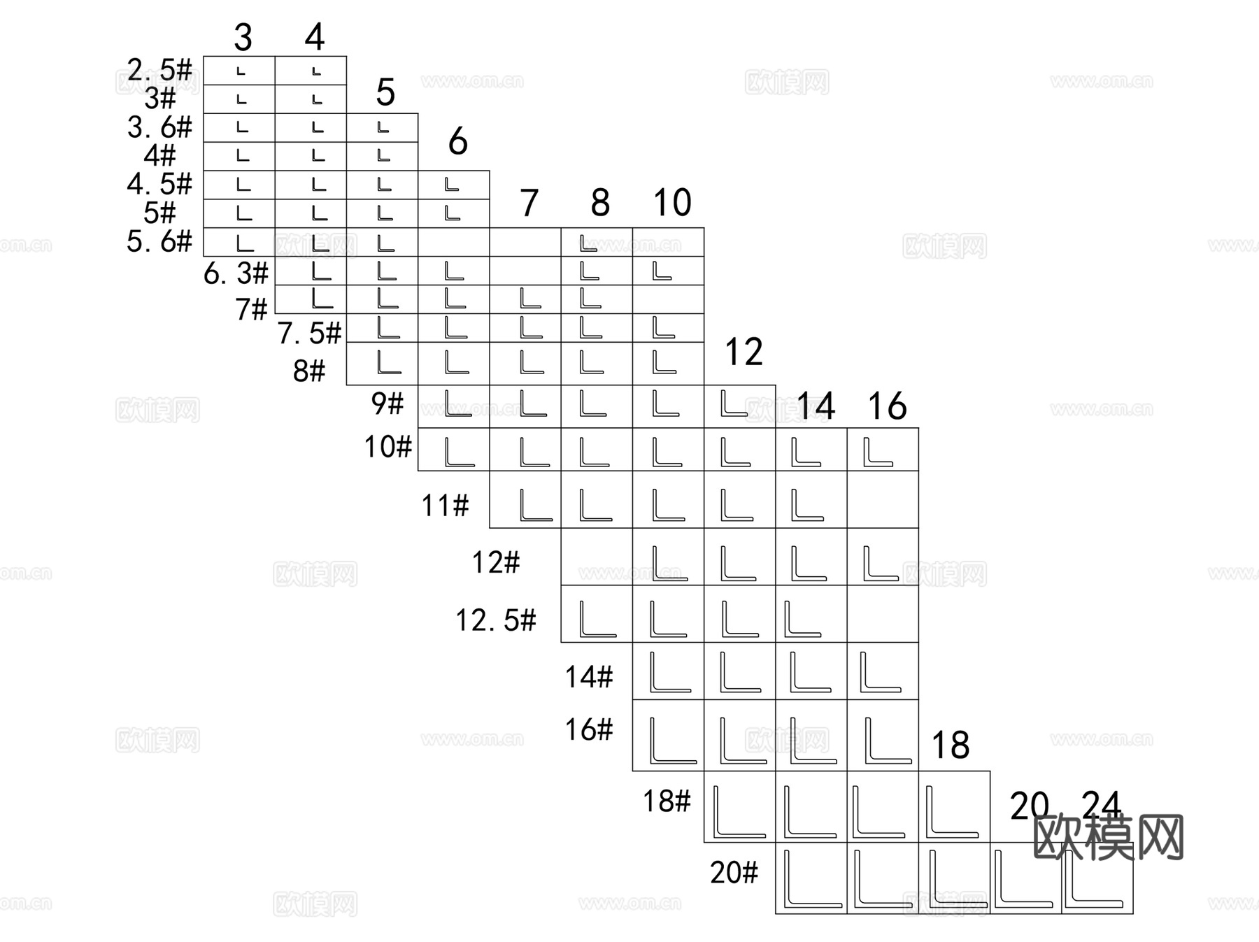 常用钢材槽钢工字钢H型钢零件CAD施工图集 60套cad施工图