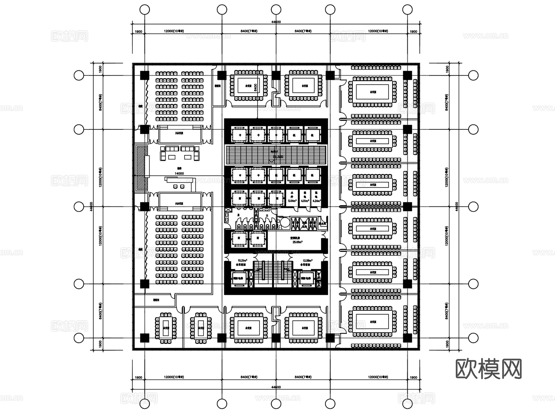 超高标准层核心筒大堂 CAD施工图集 25套cad施工图