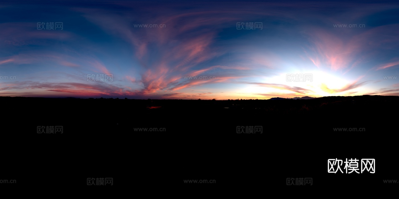 天空日出日落黎明黄昏蓝天白云HDR