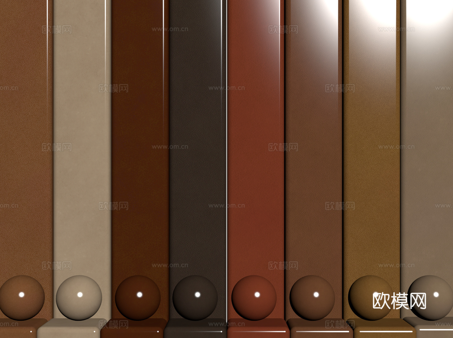 现代皮革 PBR皮革 人造皮su模型