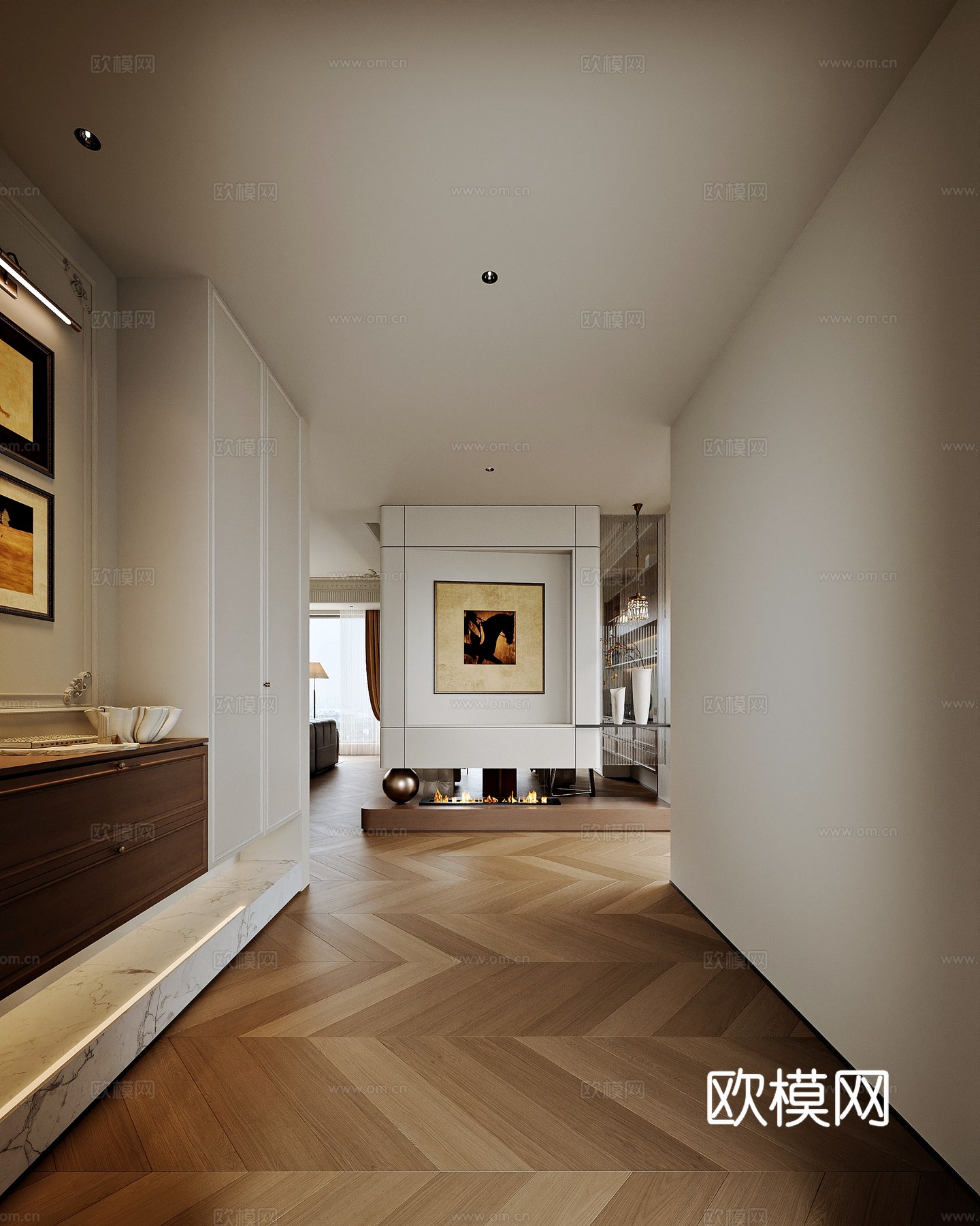 法式风格家居入户玄关3d模型下载