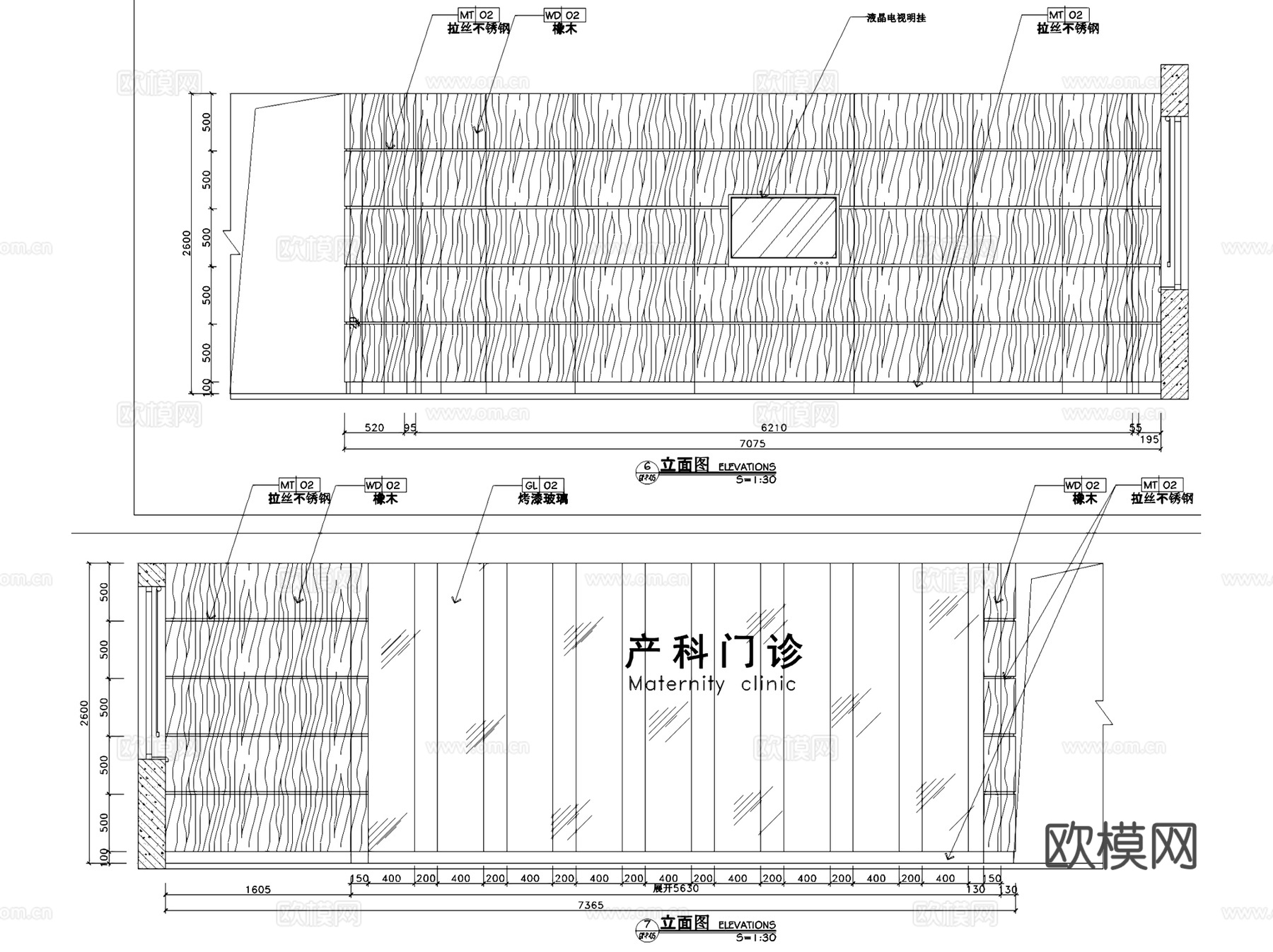 深圳港龙妇产医院室内装饰CAD施工图全套cad施工图