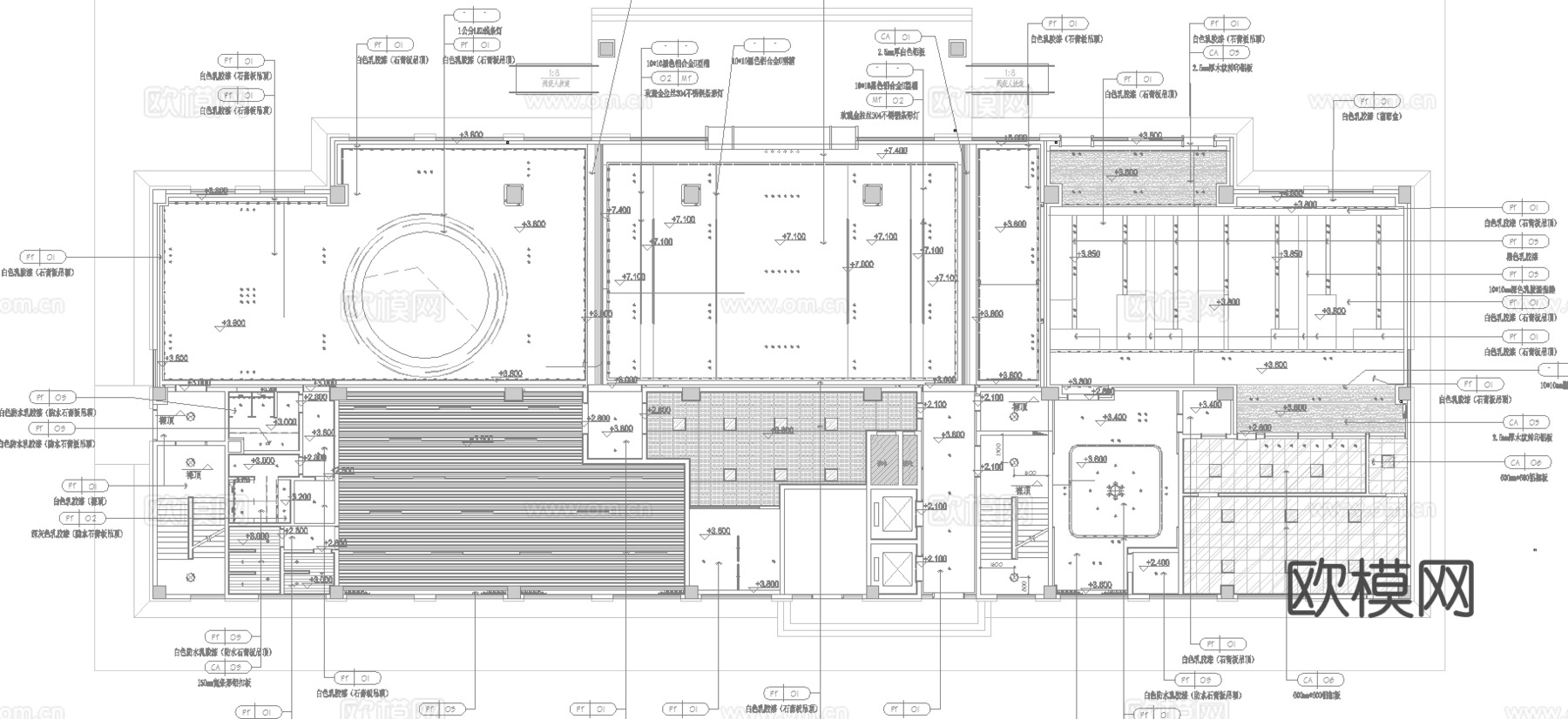 健身房 最新全套施工图 效果图合集cad施工图