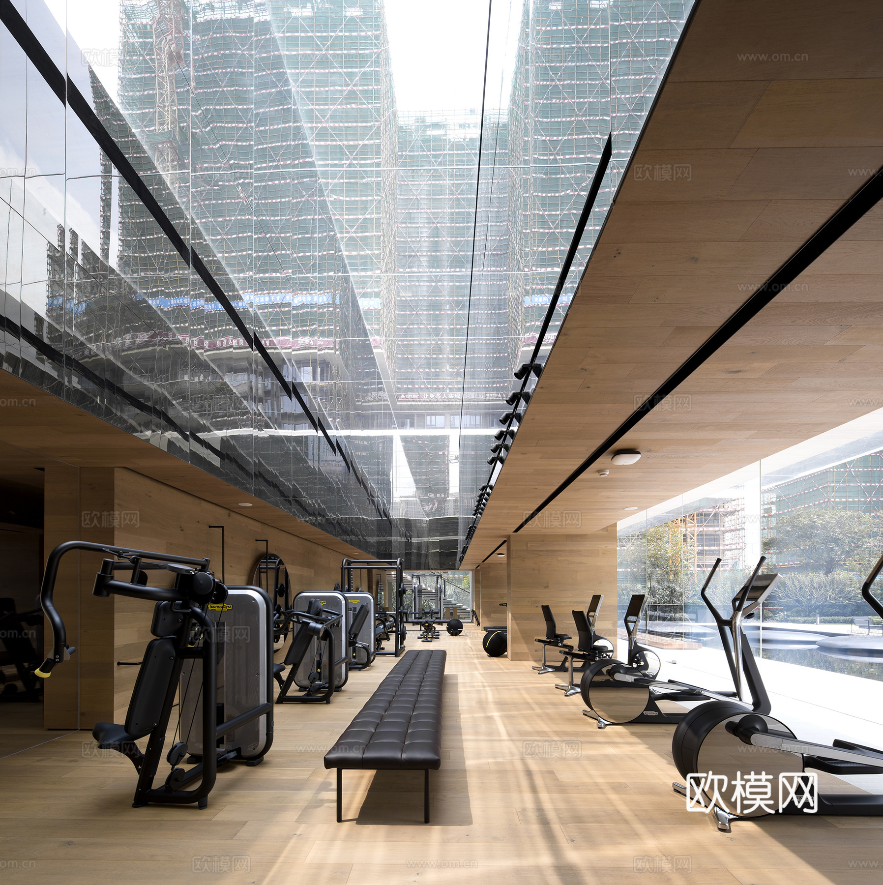 健身房 最新全套施工图 效果图合集cad施工图