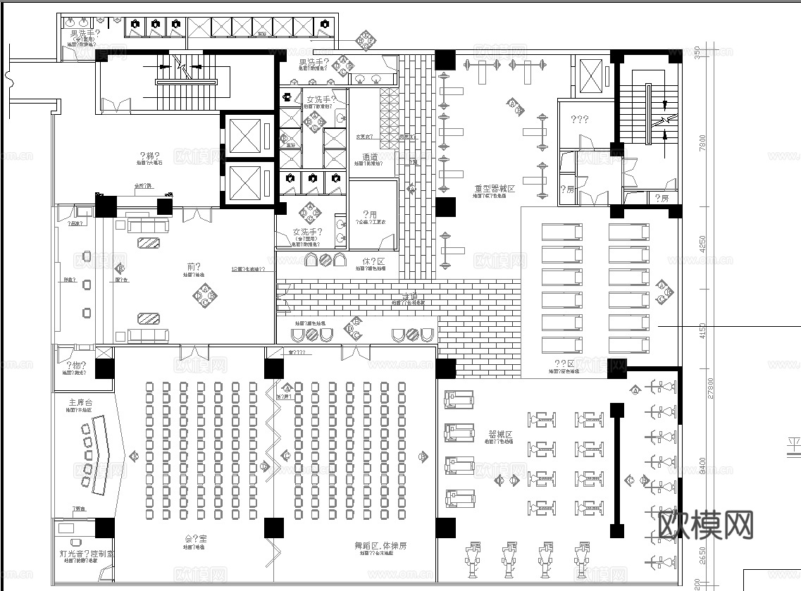 健身房 最新全套施工图合集cad施工图
