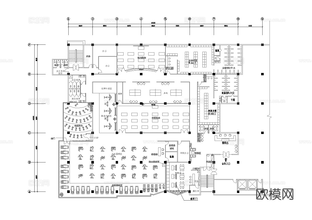 健身会所 最新平面施工图合集cad施工图