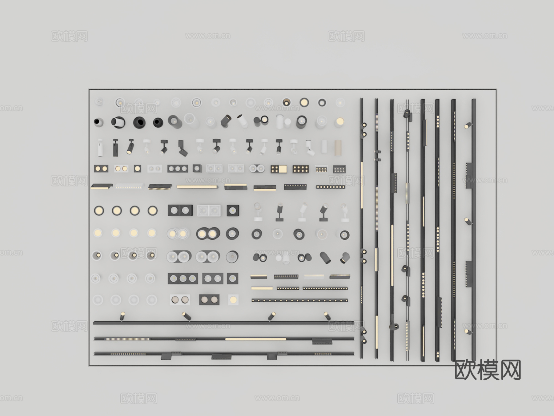轨道灯3d模型下载