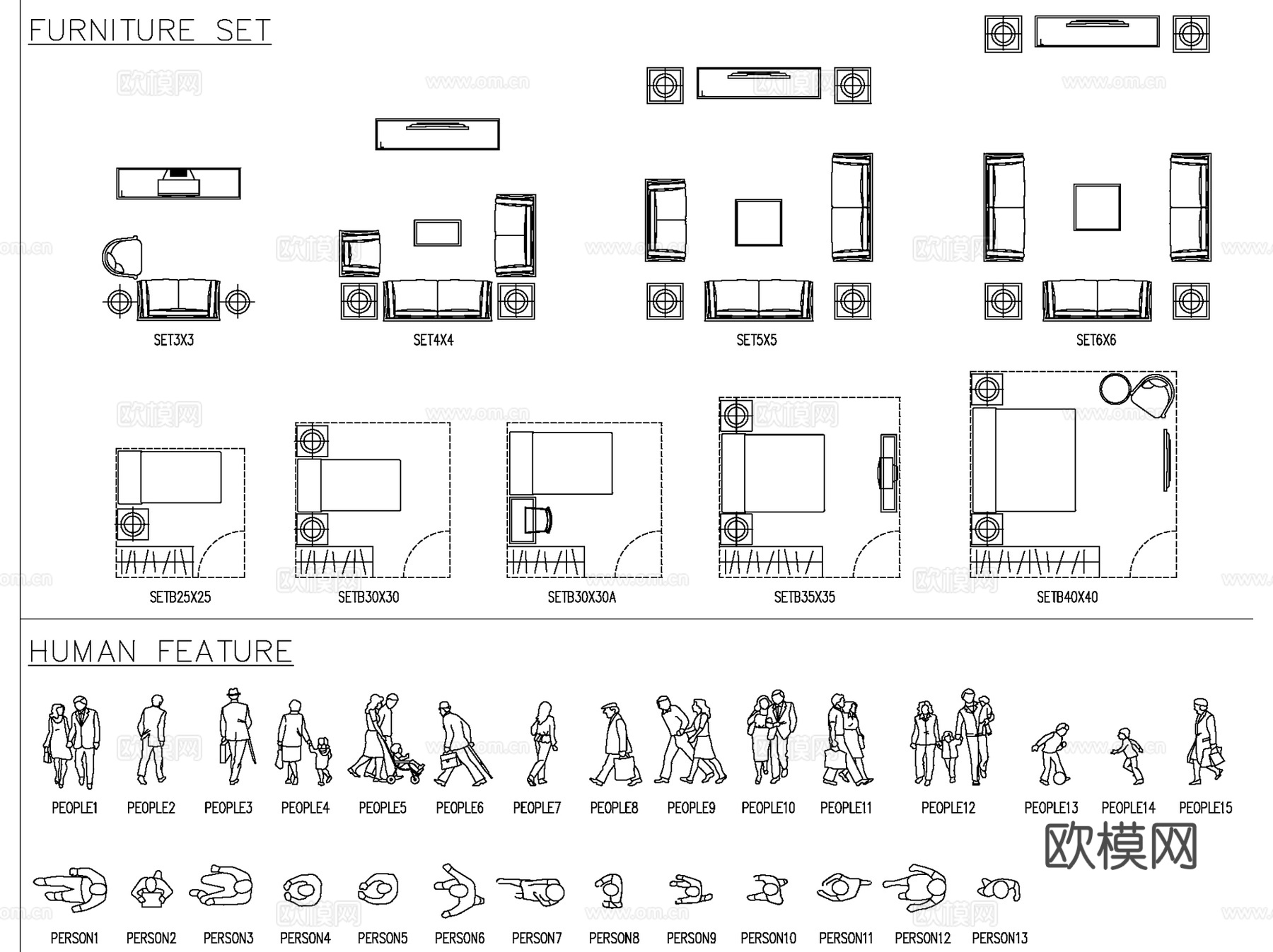 常用园林景观素材图块图库CAD施工图集cad施工图