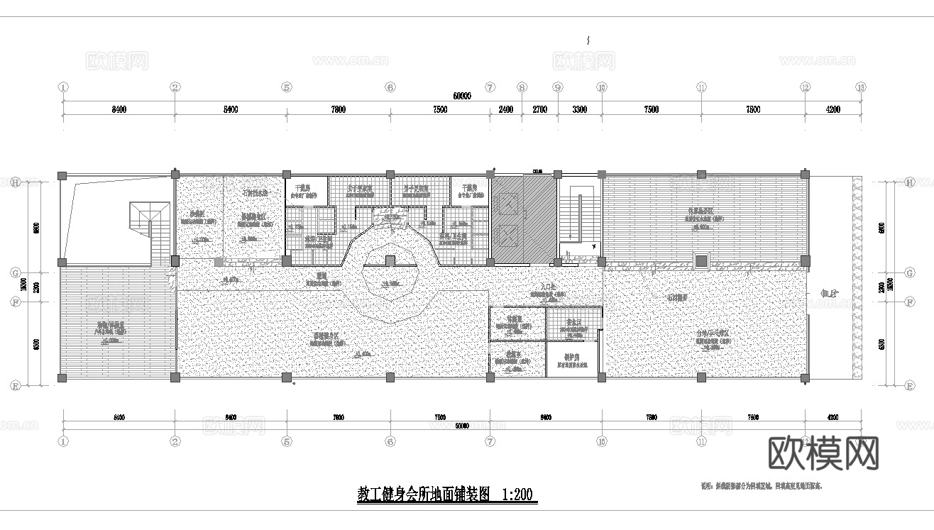 健身会所 最新全套施工图合集cad施工图