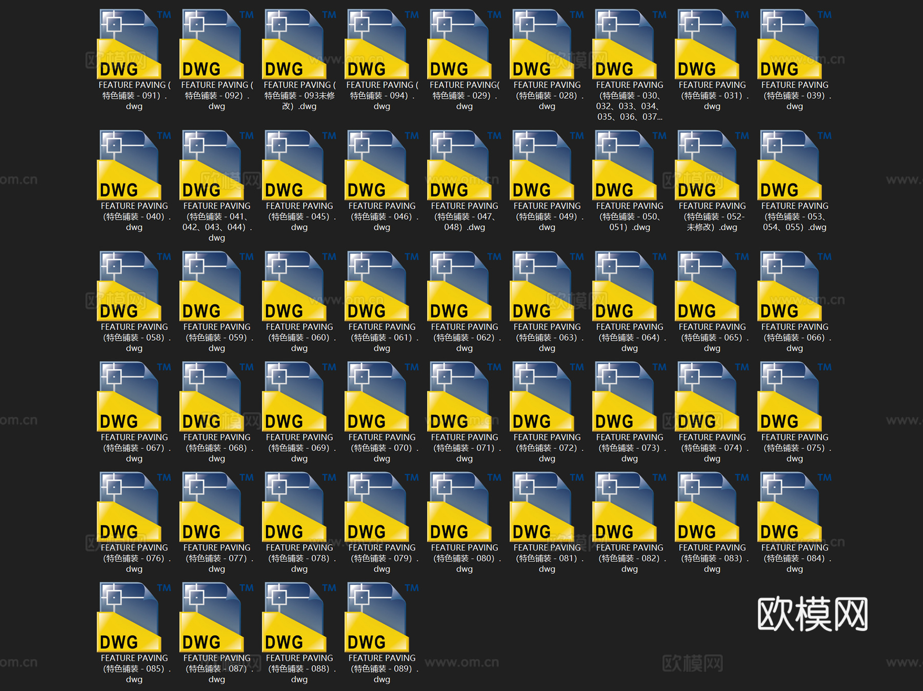 园林景观铺装大样详图CAD施工图集 45套cad施工图