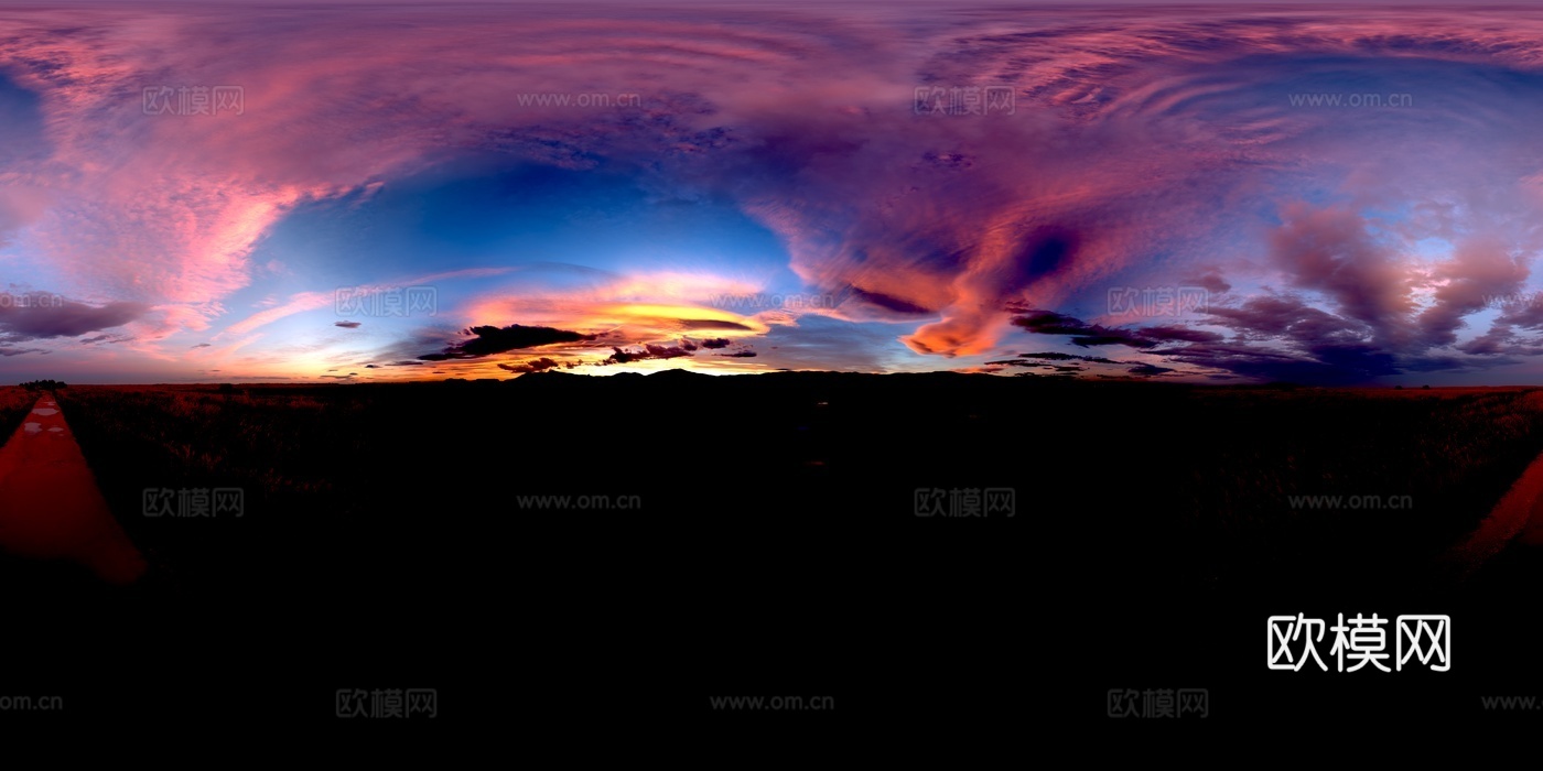 天空日出日落黎明黄昏蓝天白云HDR