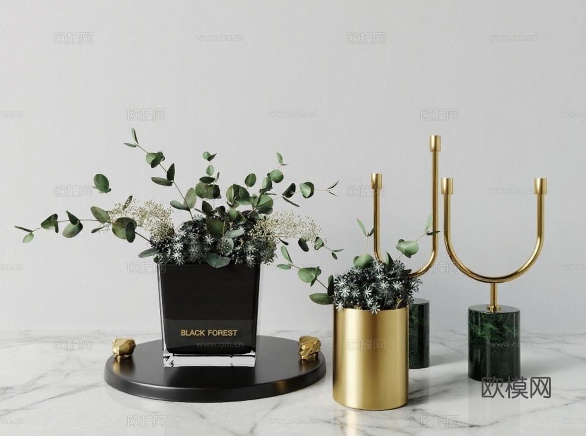 高端摆件香薰瓶现代简约家居装饰 大理石台面轻奢室内设计灵感 3D模型参考免费3d模型