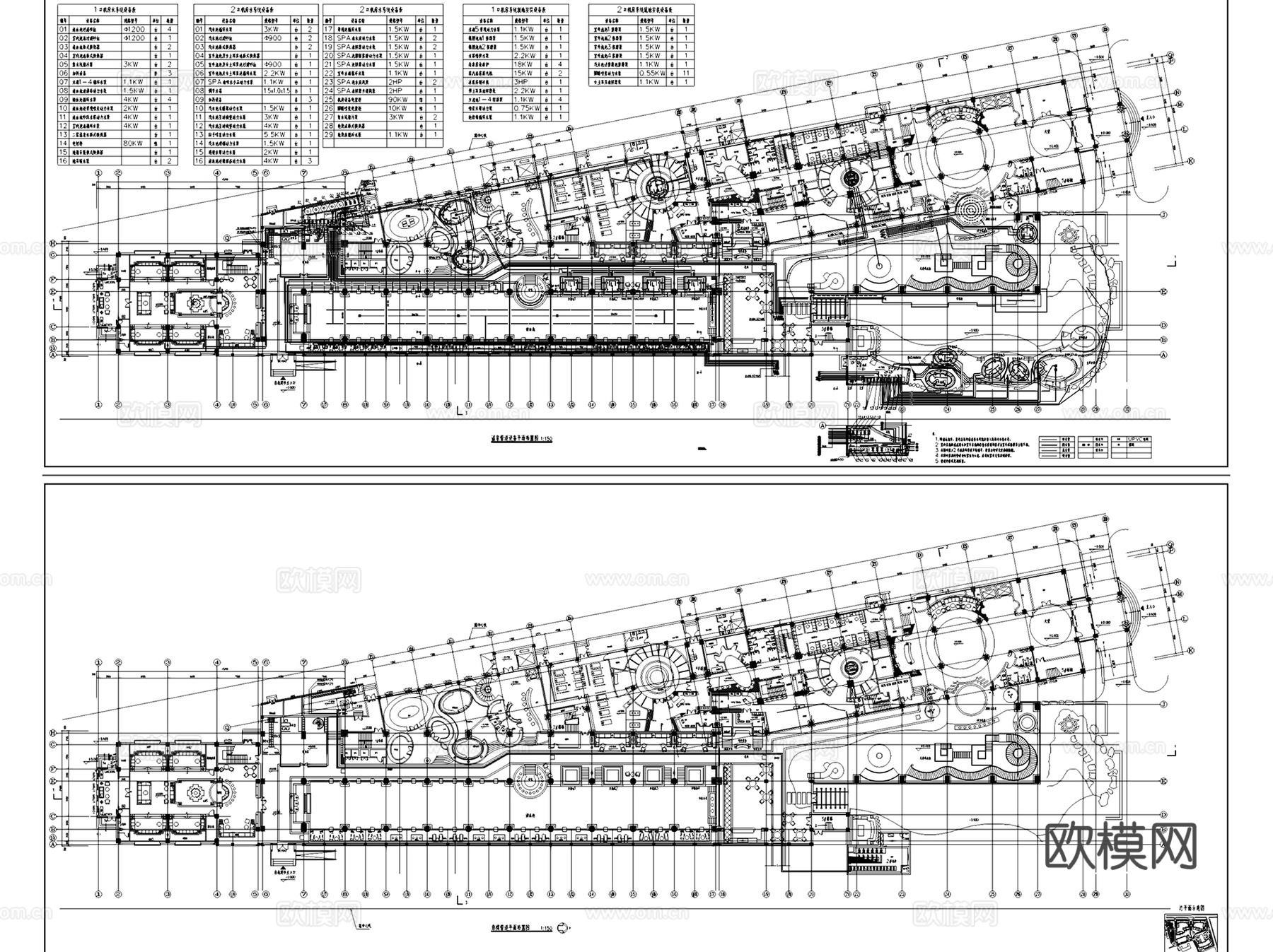 水上乐园游乐场滨水休闲景观平面CAD施工图集 9套cad施工图