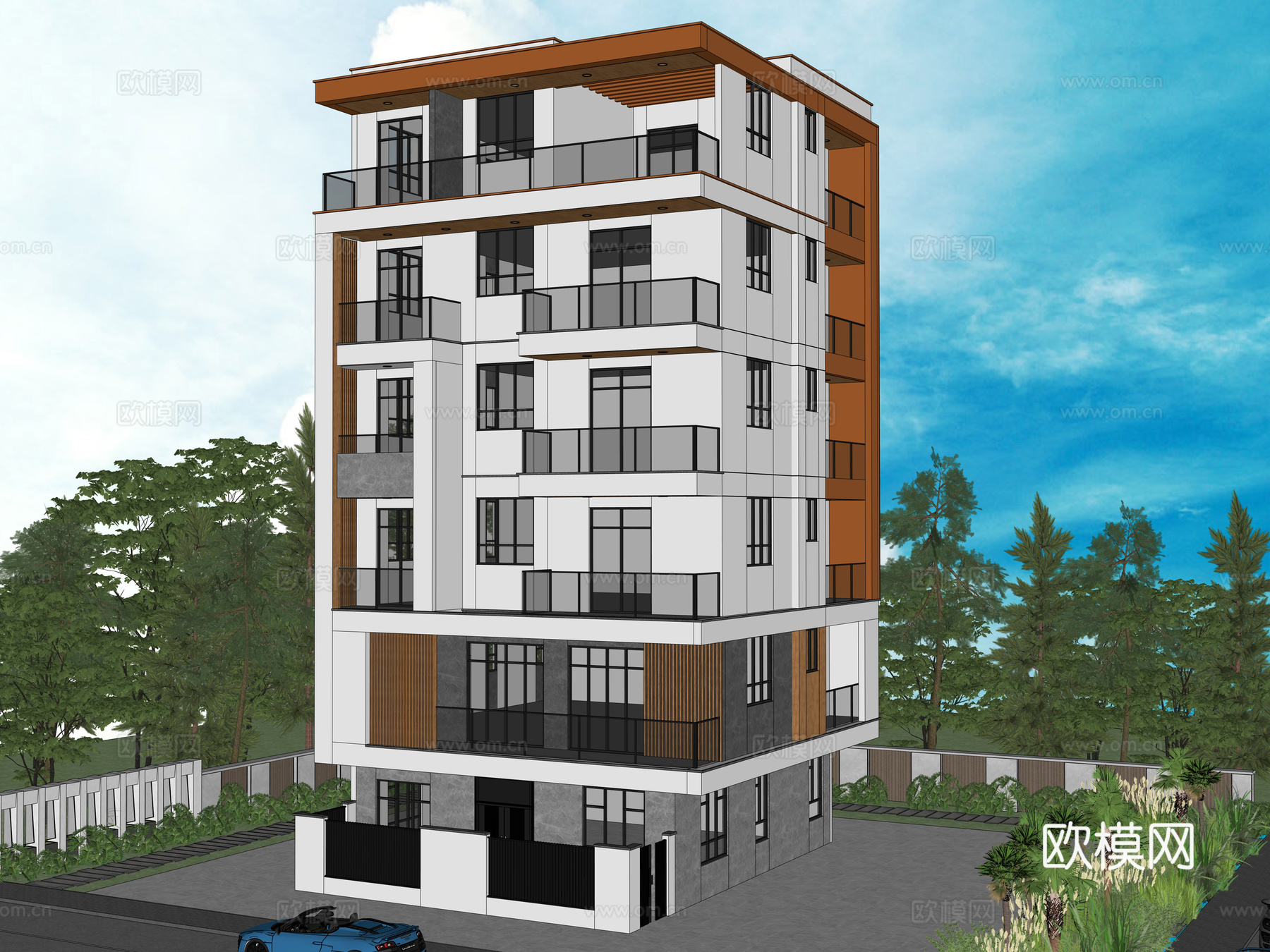 现代别墅su模型su模型