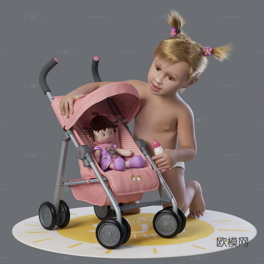 Agushi用Maclaren婴儿车3d模型下载