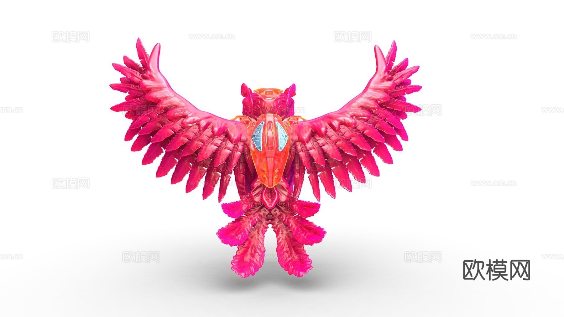 猫头鹰红色编辑版3d模型下载（渲染图1）